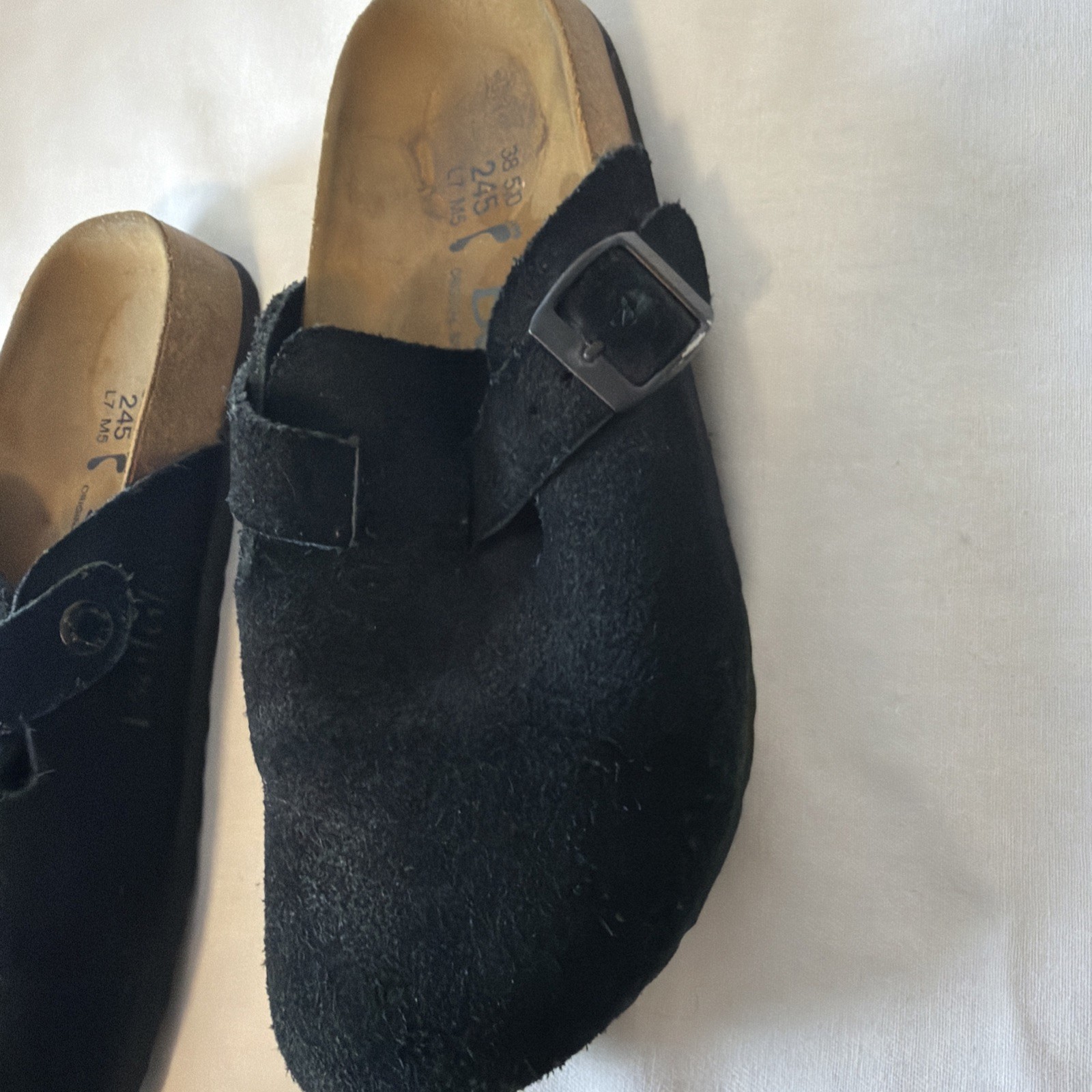 Betula Boston Black Suede Soft Footbed Clog EU 38 US 7 Narrow Note!