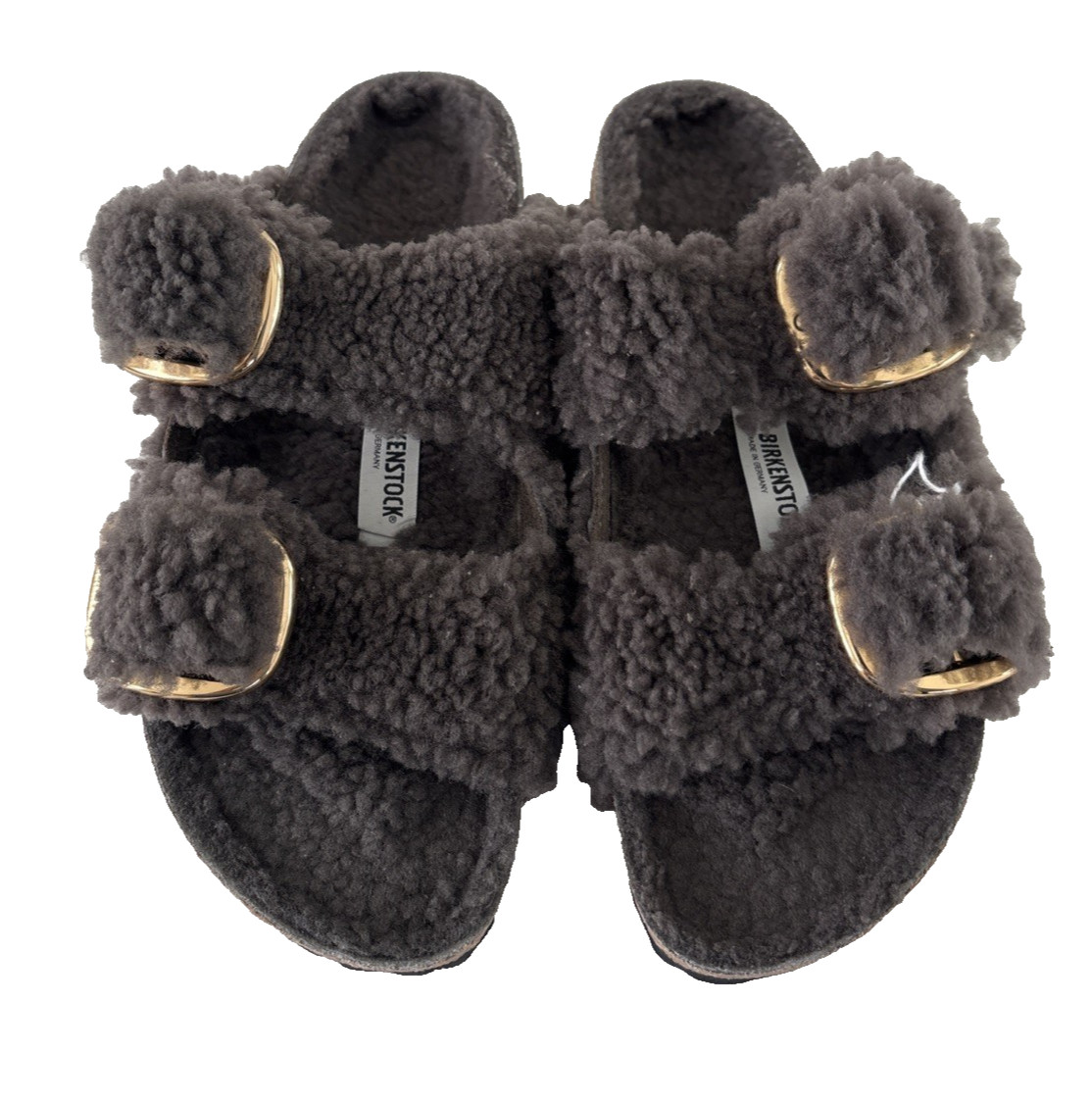 NWOB Birkenstock Arizona Women’s Big Buckle Shearling Sandals Mocca Sz 37