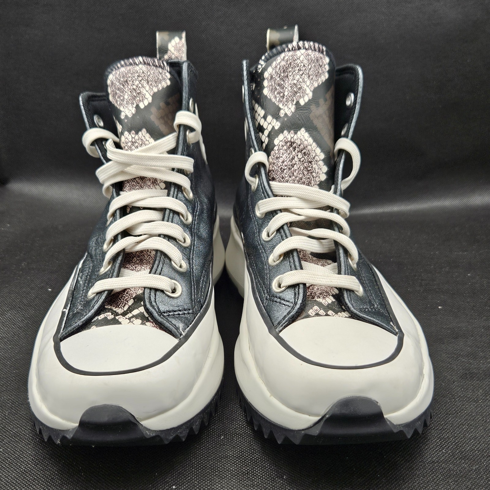 Converse Run Star Hike Leather High Top Mens 9 Womens 10.5 Snake Print Y2K