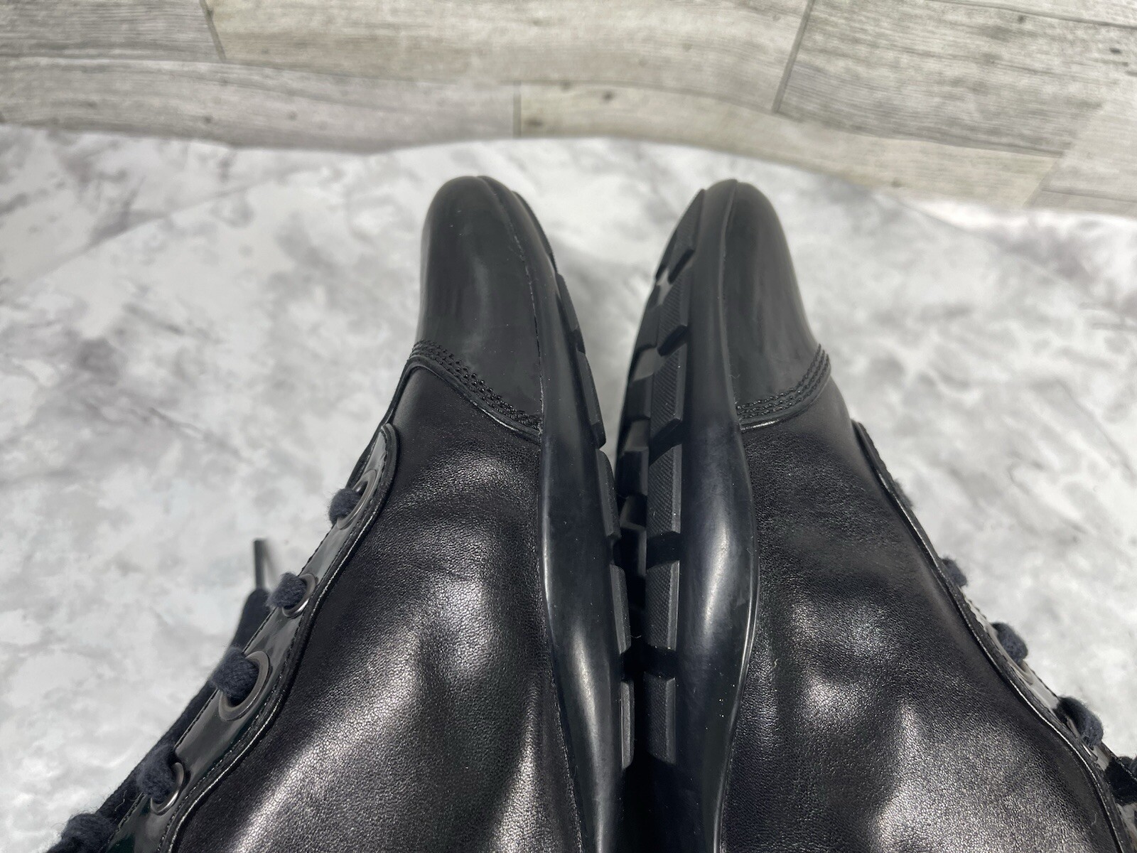 Bally Kayak Sneakers Women 38 / 7.5M Shoes Black Patent Leather Switzerland Made
