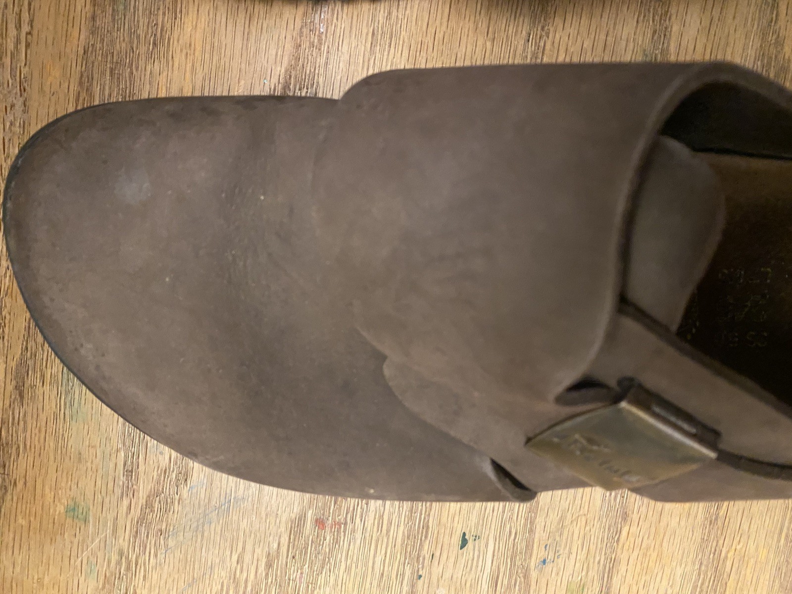 Vintage Birkenstock Betula Charleston Brown Size 7 Leather Clogs Strap Back