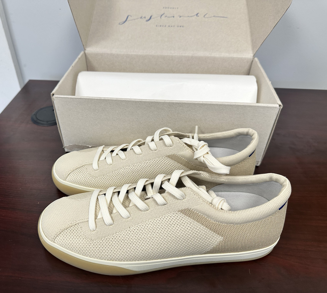 Rothy’s Blonde Women’s Lace Up Sneakers Recycled Knit Low Top Casual Size 11