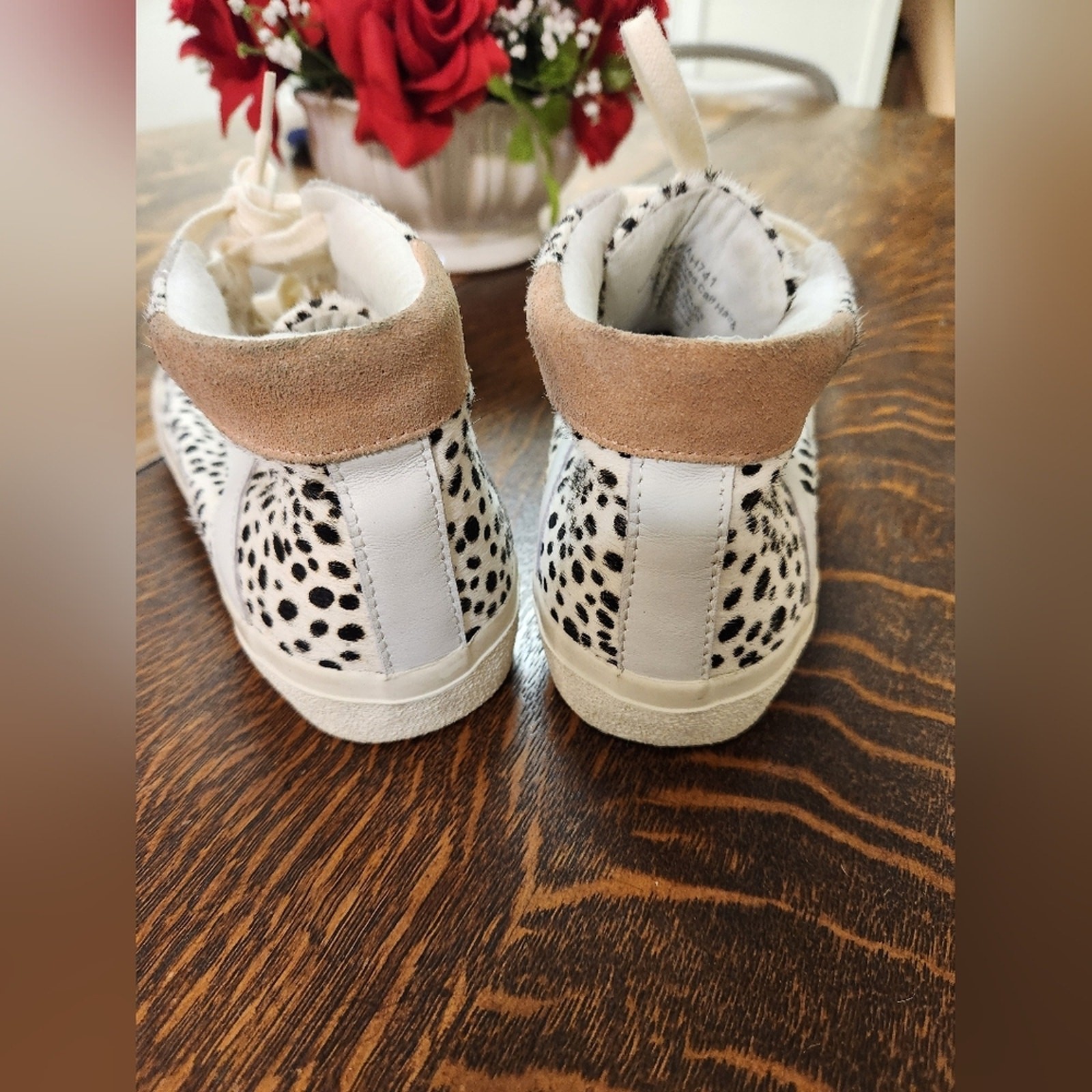 Sidewalk High-Top Sneakers in Spotted Calf Hair