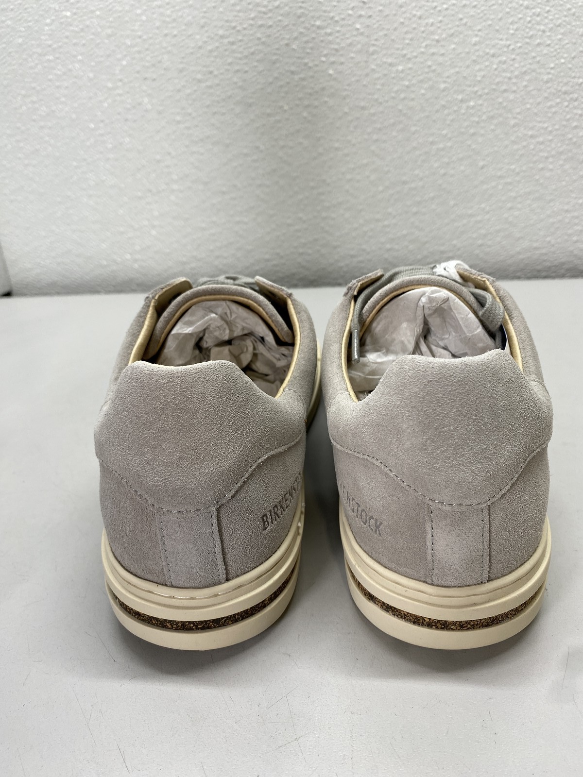 Birkenstock Unisex Bend Low Suede Leather Sneakers Size L 8, M 6 Stone Coin
