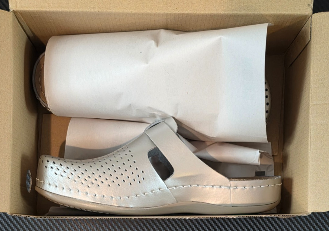 Size US 6 (EU37) Leon Women’s 950 Leather Slip-on Champagne Mule Clogs