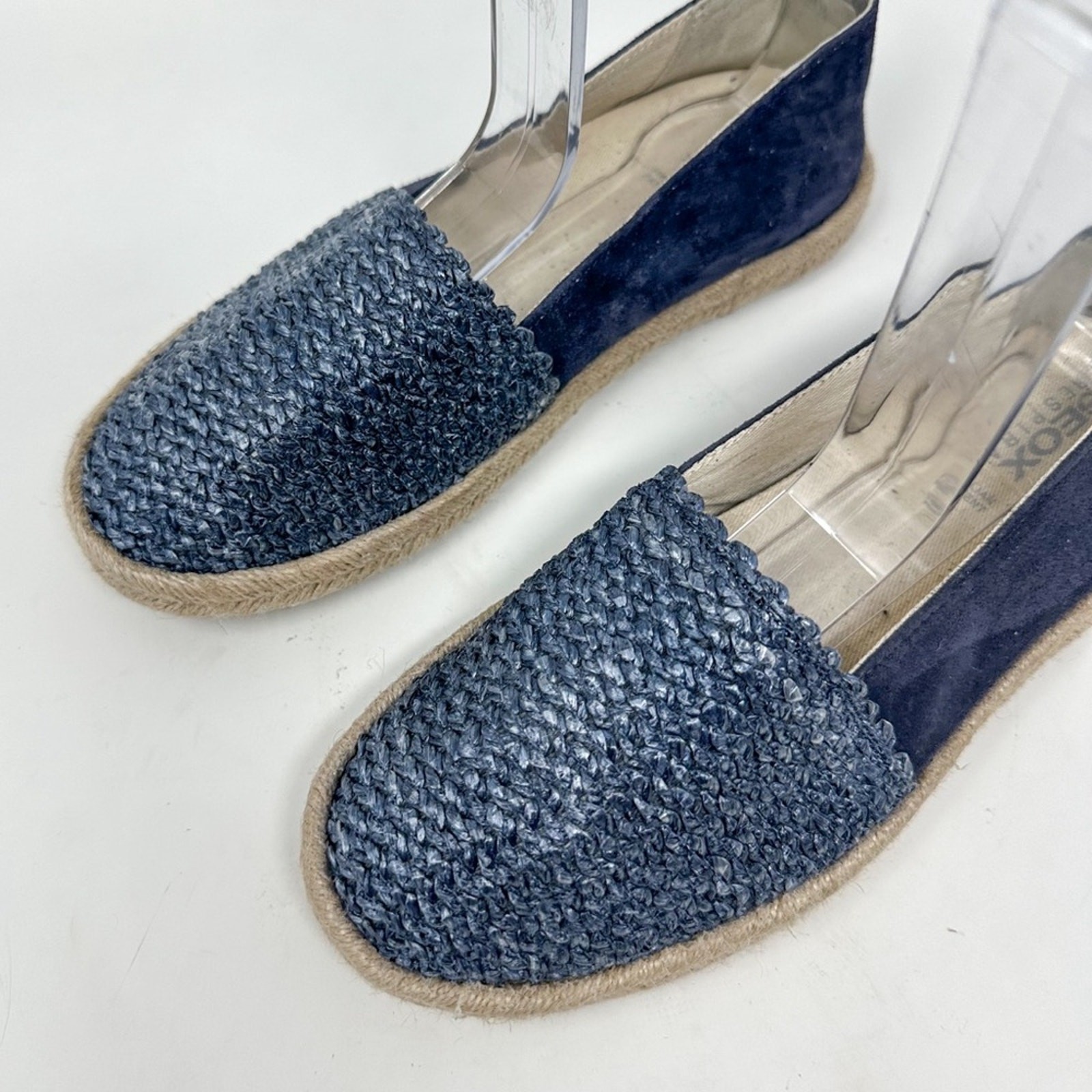 NEW Geox Modesty Blue Suede Textile Espadrille Flats, NEW, Size 5, MSRP $150