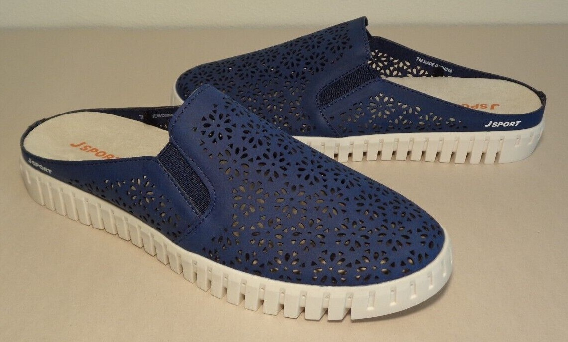 JSport by Jambu Size 8 M FLORAL MULE Navy Slip On Loafers New Women’s Shoes