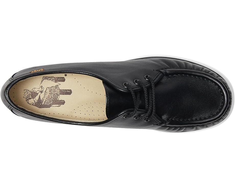 Women SAS Siesta Comfort Tie Walking Shoes (Medium) 0038-0020 Black Leather USA