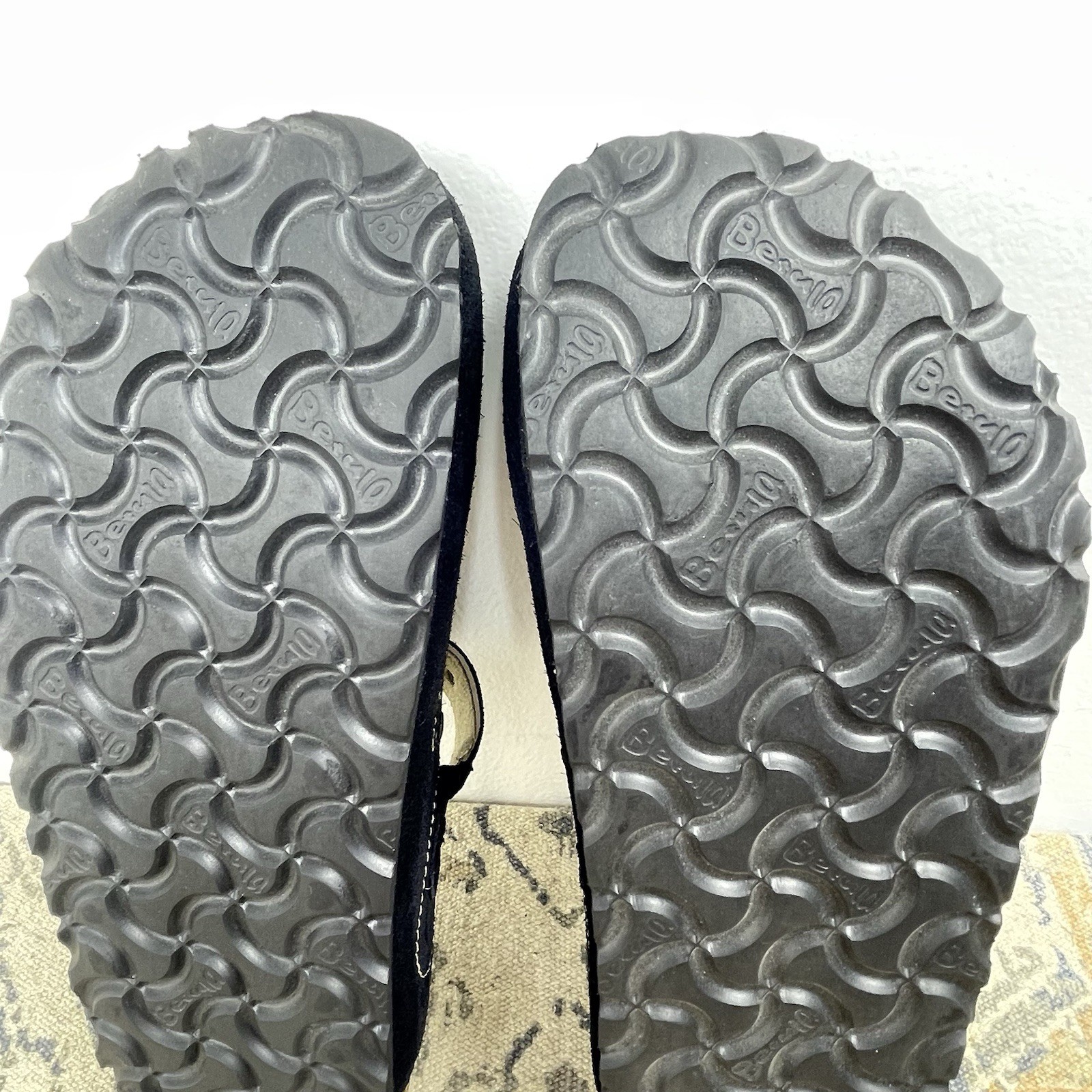 Betula By Birkenstock Mary Jane Clogs Black Suede Floral NWOB EU 38 US 7