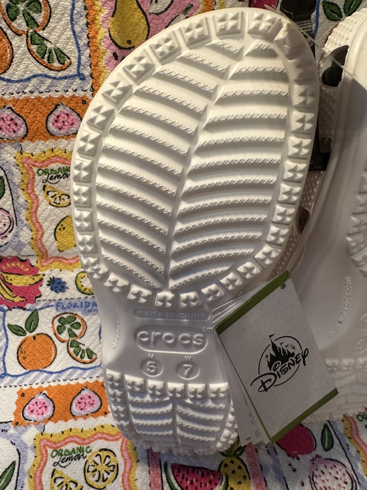NWT❤️Crocs Classic M5/W7 White DTP License Plate Disney Vault Collection Clogs🥳