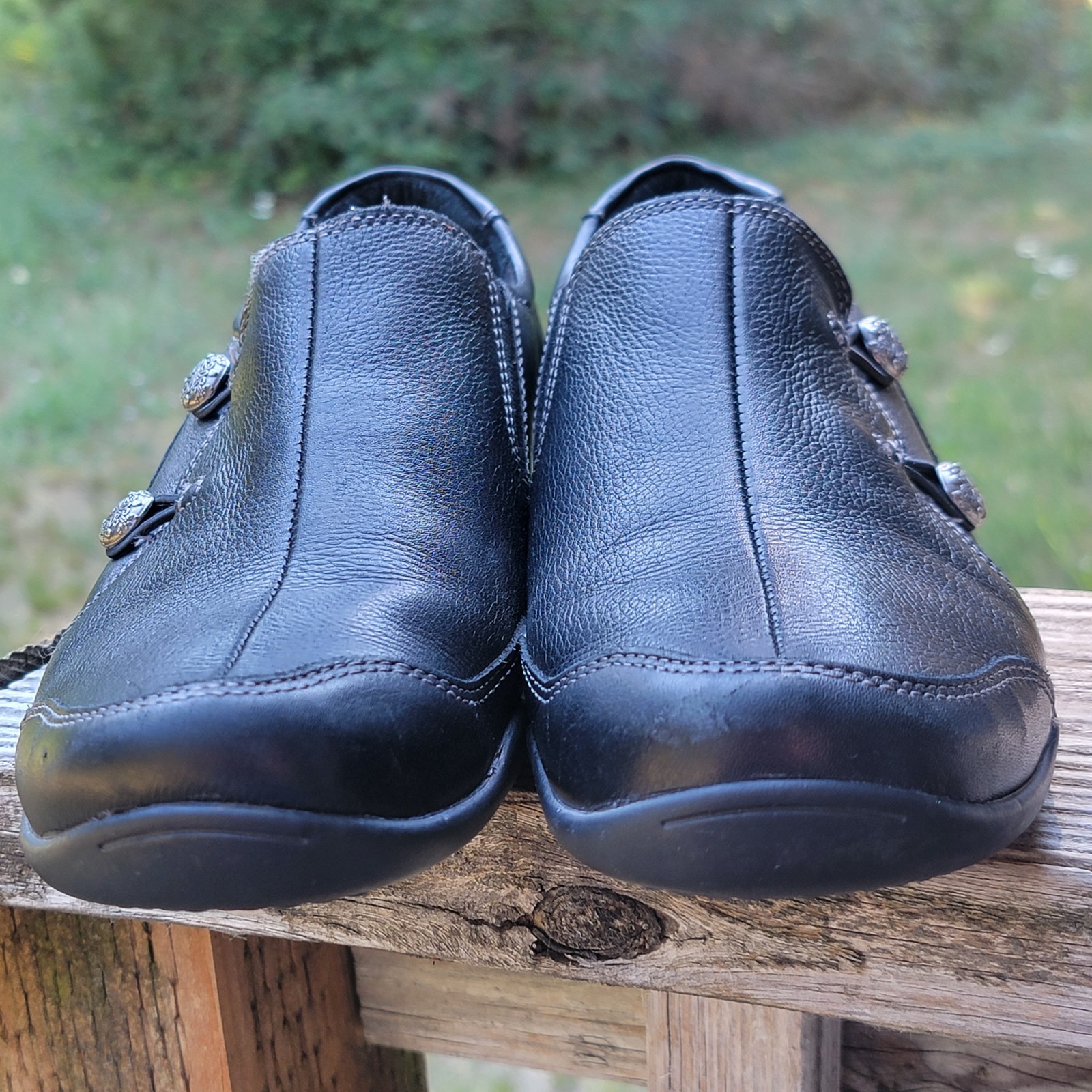 Taos Encore Women’s Size 8.5 Black Leather Shoe Loafer Work Shootie Comfy Flat