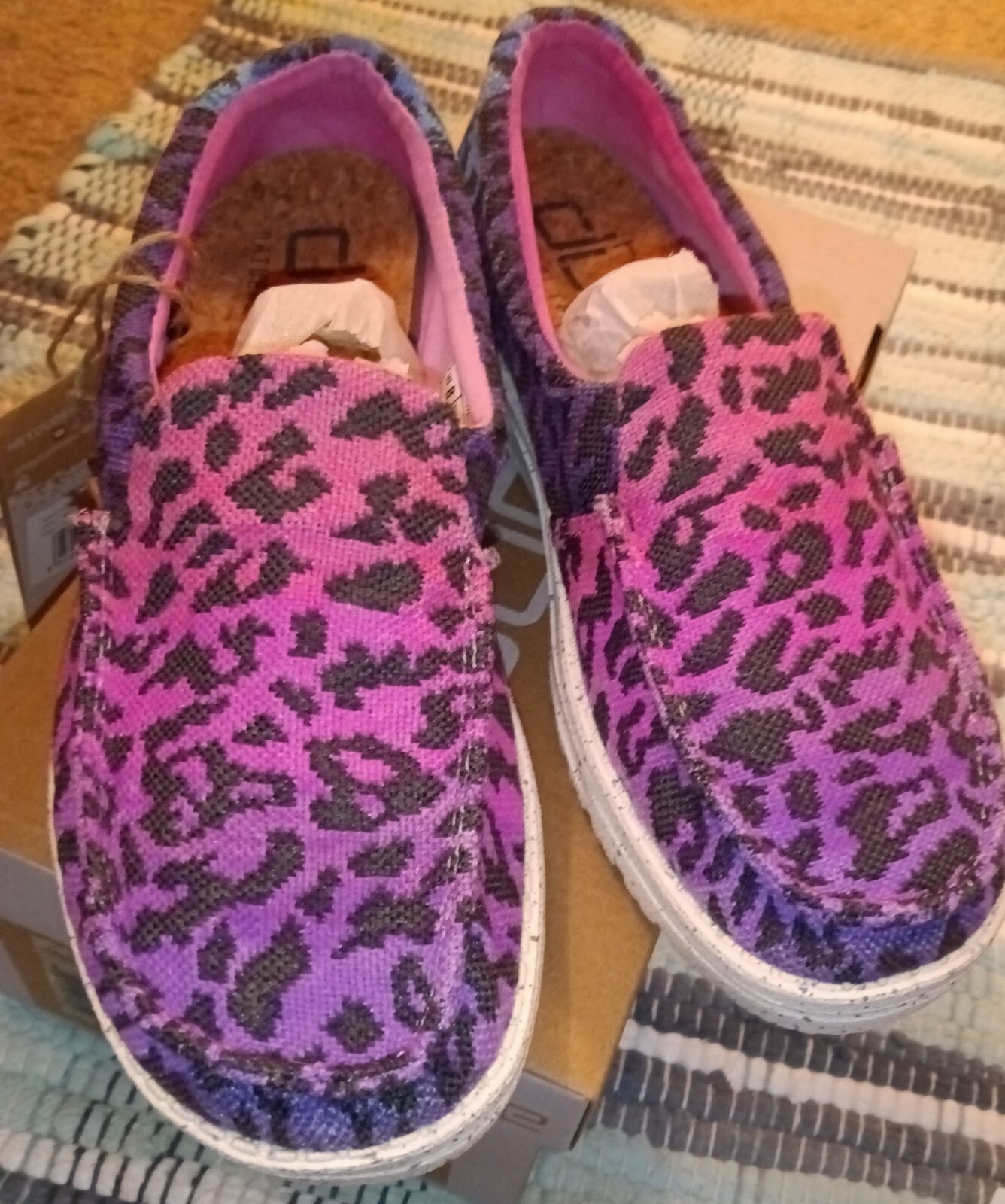 Custom Hand painted Hey Dude Shoes 6 7 8 9 OR SEND YOUR OWN Leopard, tie dye NEW