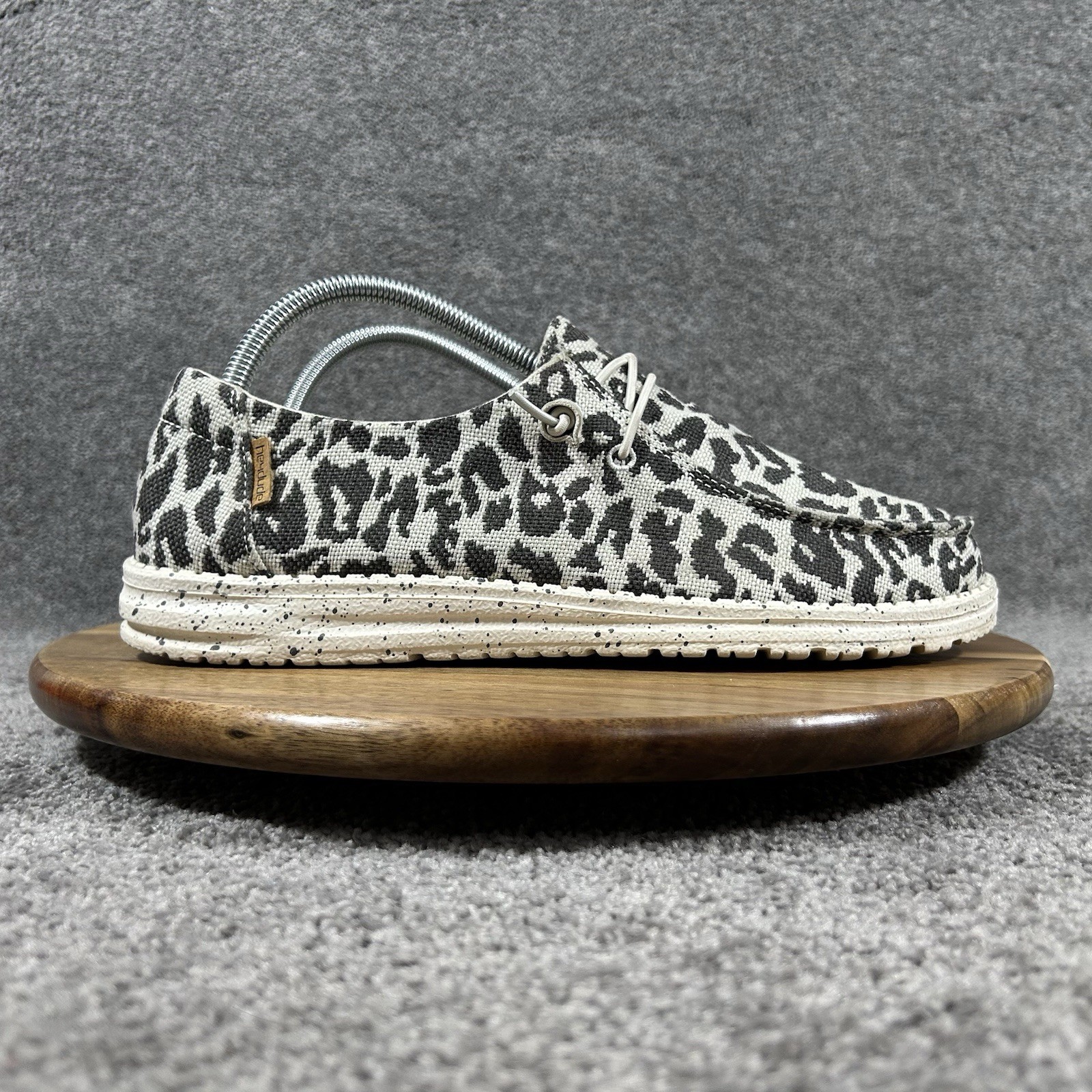 Hey Dude Wendy Woven Women’s Size 10 Cheetah Grey Slip On Casual Shoes Used