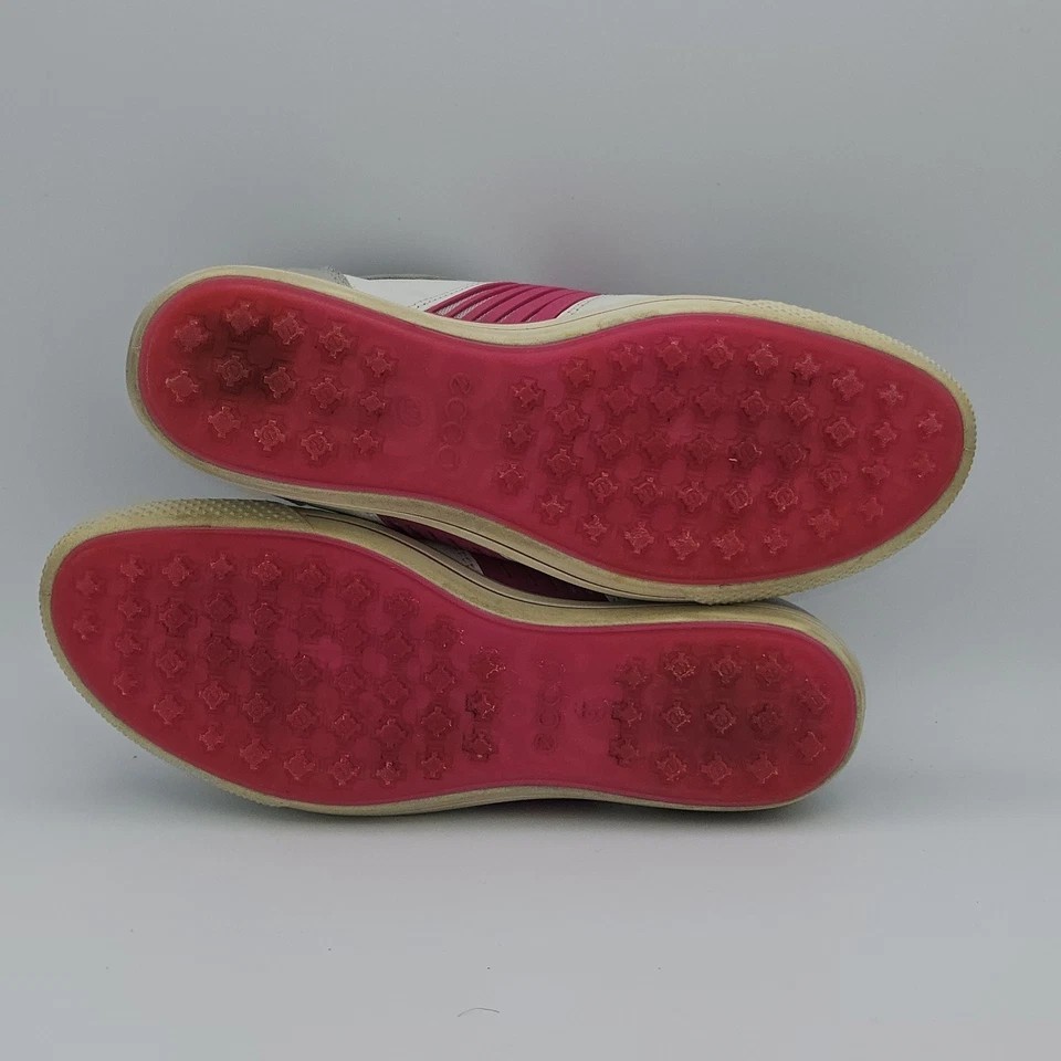 ECCO Women’s Golf Shoes Size 37 US 7 Gray Pink Lace Up Casual Comfort Flats