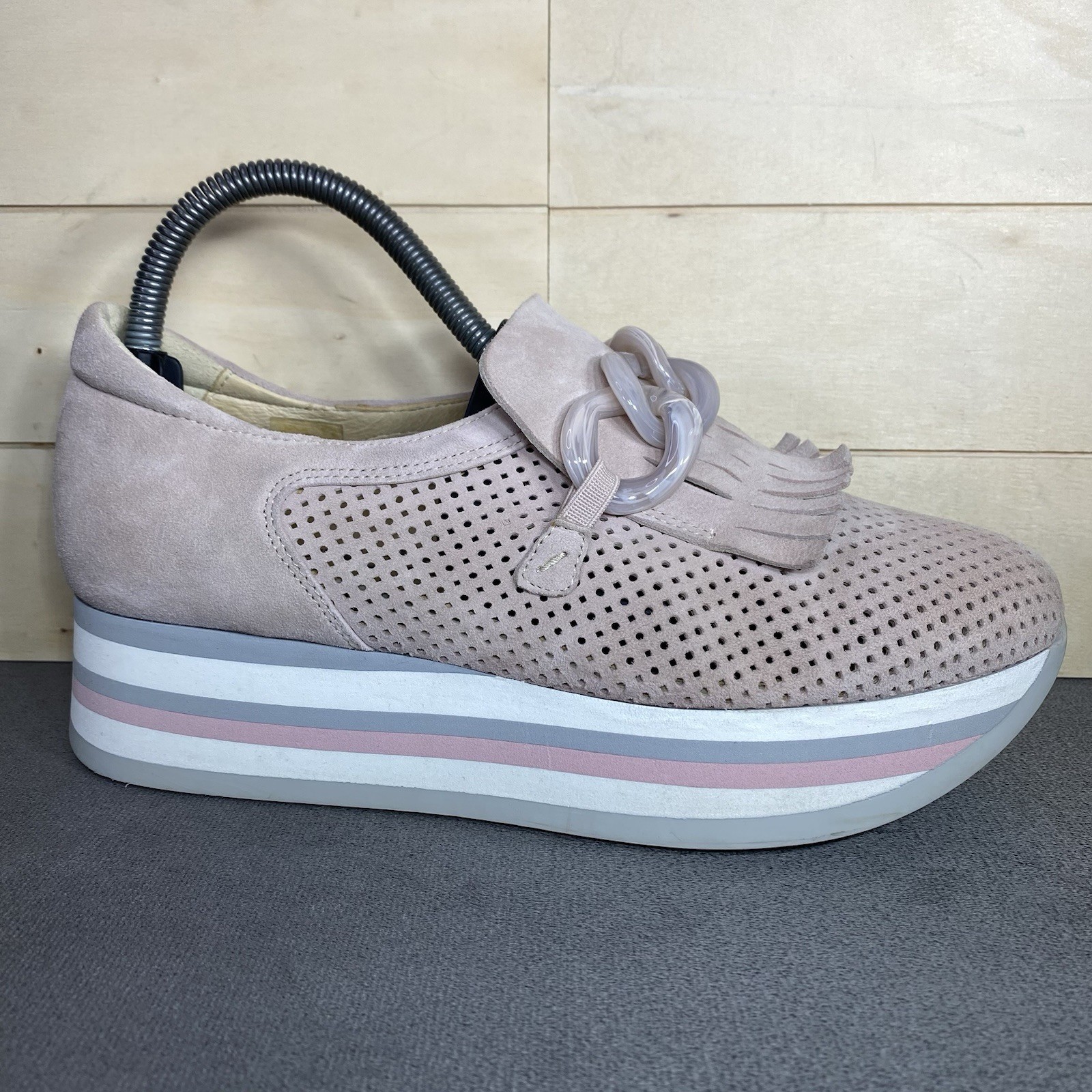 SoftWaves Cadie Platforms Pink Suede Women’s Size 8 Shoes EU38 Slip-Ons Kiltie