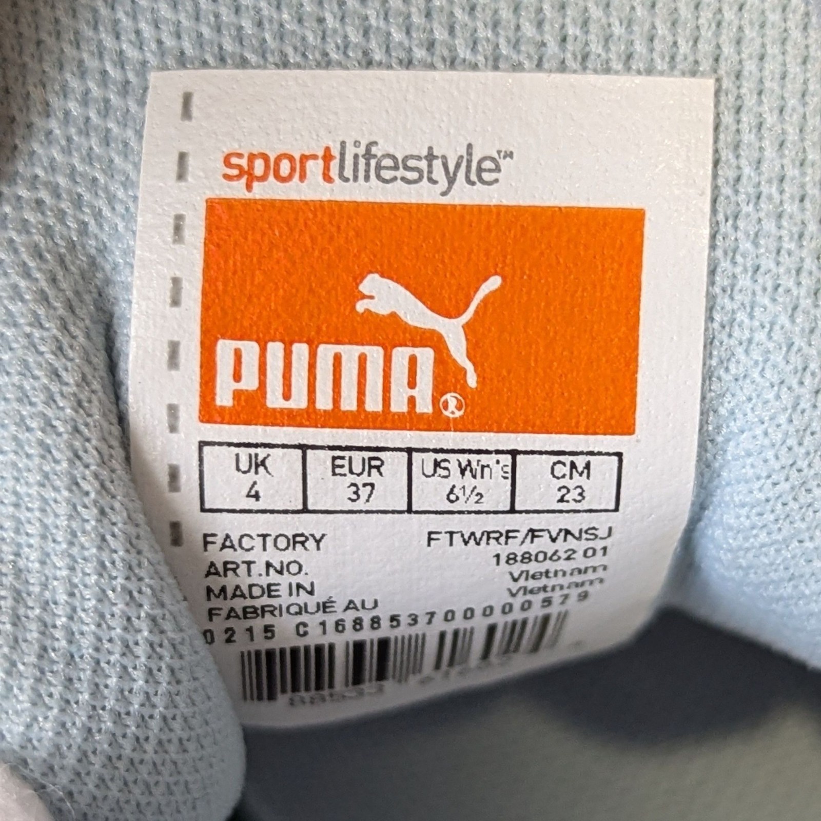 Puma Sneakers Geometric Periwinkle, Athletic Shoe Blue Women’s 6.5/Big Kids 5