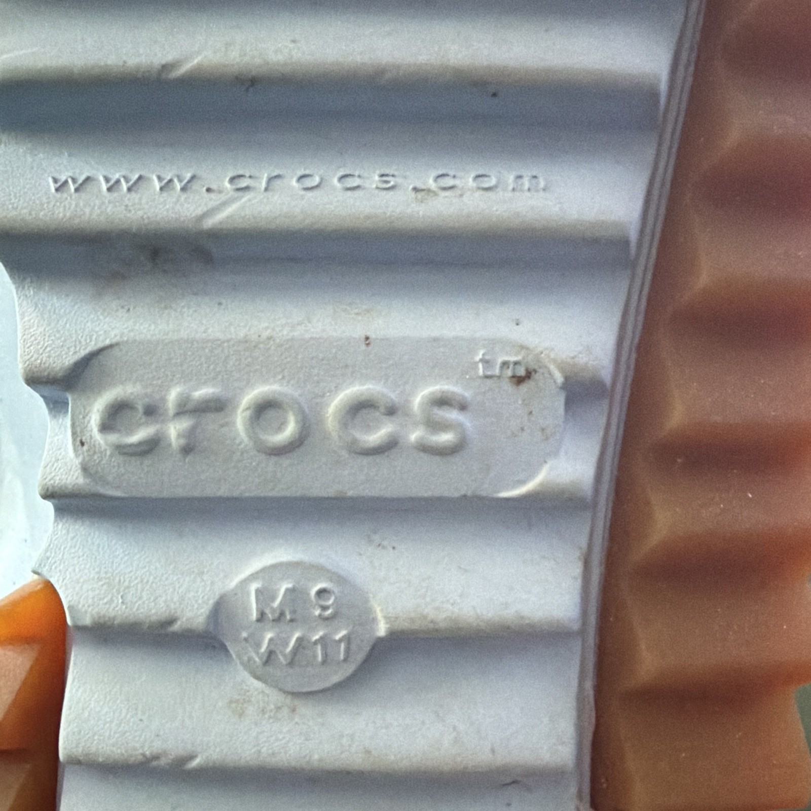 Crocs pale blue Slip-On Platform Clogs Sandals Adjustable strap, US M9 W11