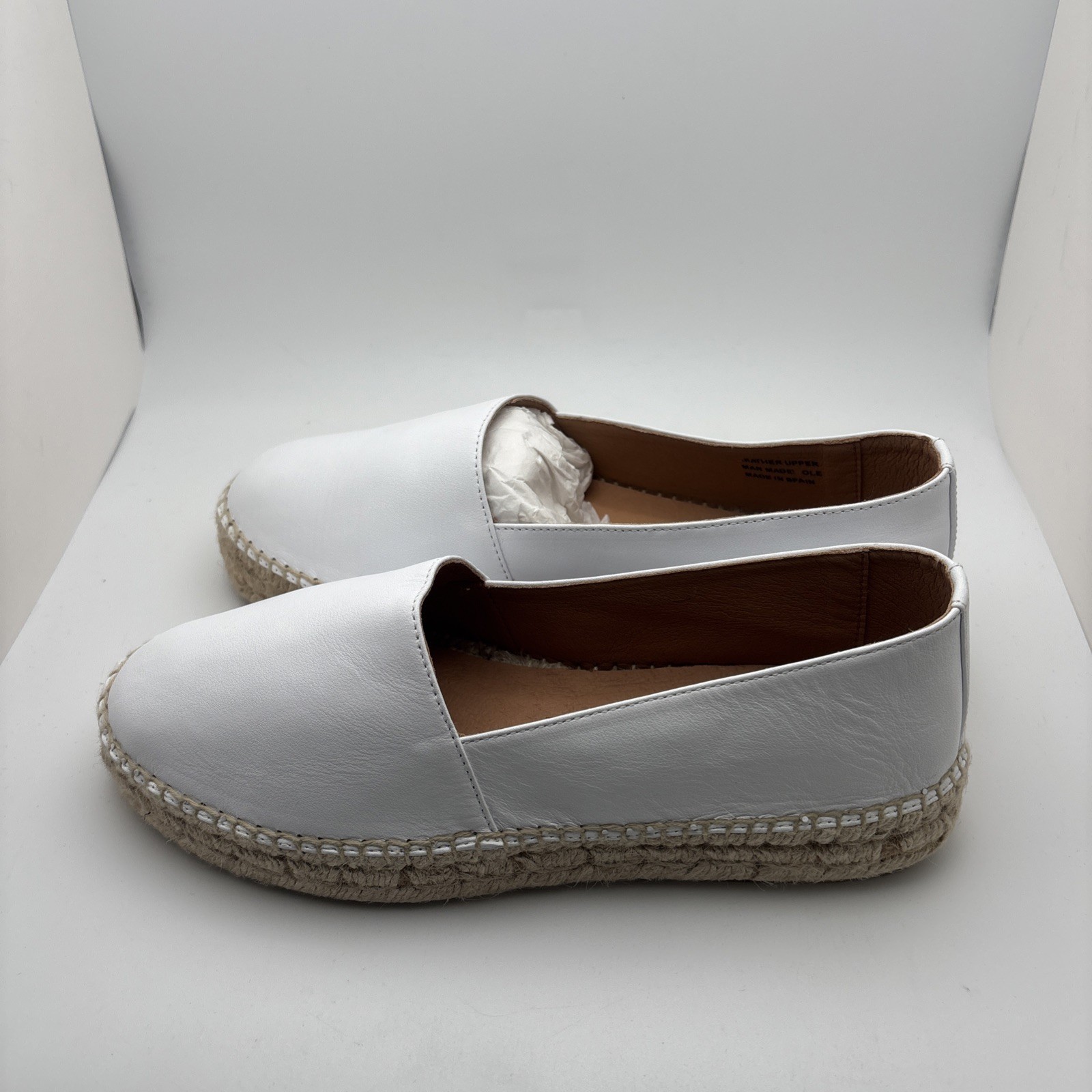 $120 Jutelia Leather Espadrilles in White Size 38*Runs Large (US 8) Spain