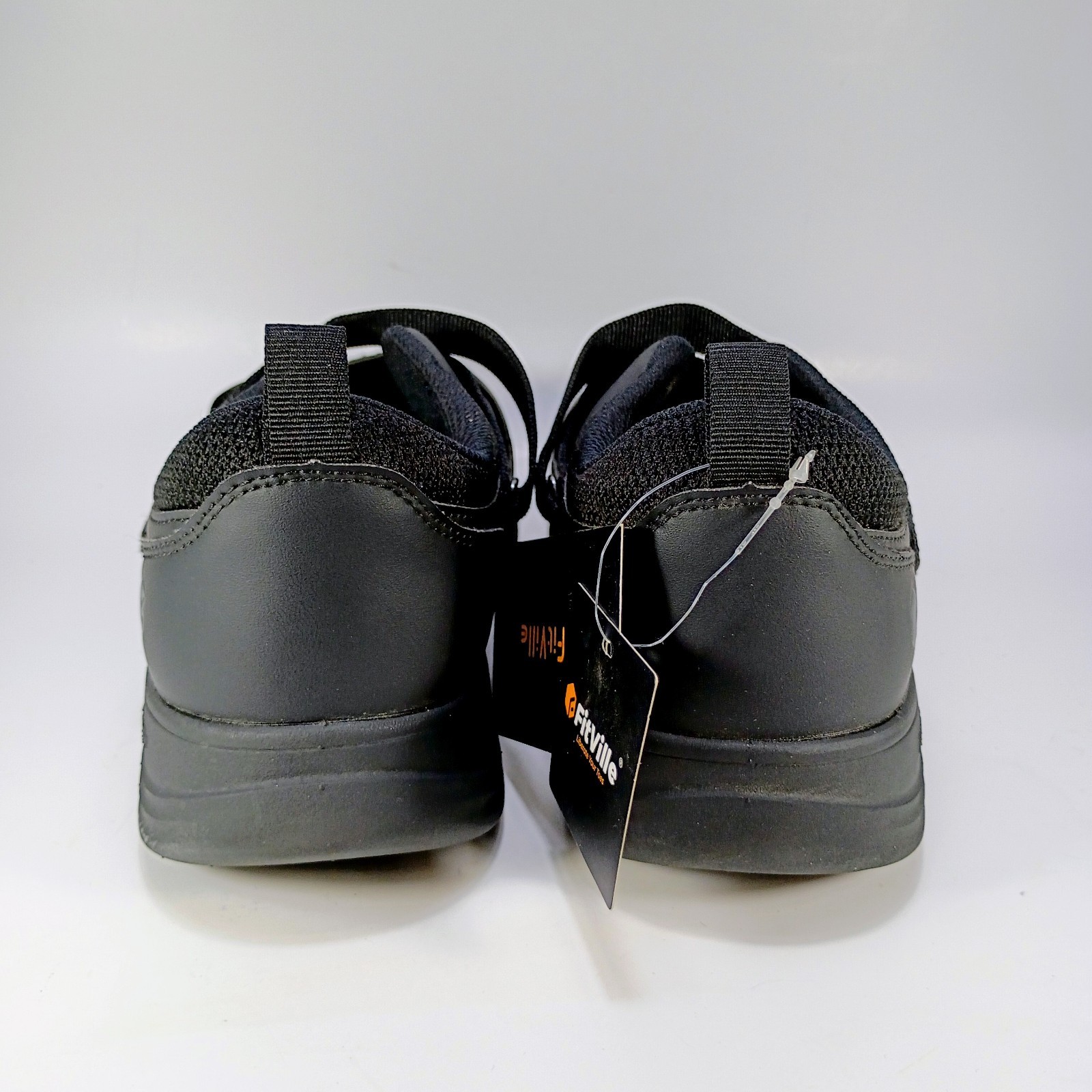 Fitville Womens 9 Extra Wide Fit Black Quick Strap Diabetic Shoes NWT No Box