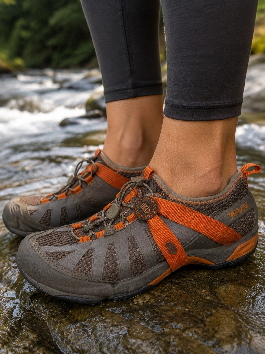 Teva Size 6.5 Orange Hiking Walking Casual River Water Shoes Sneakers Women’s