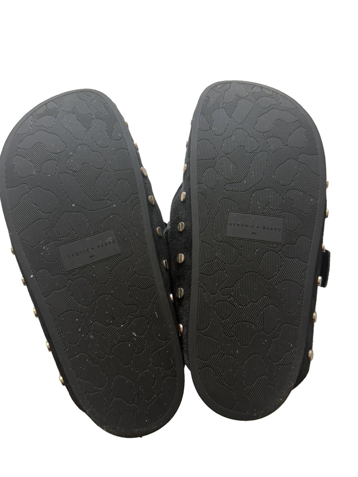 Veronica Beard Fern Clog Mule Black Suede Studded Slip On Womens 8 Boho Designer