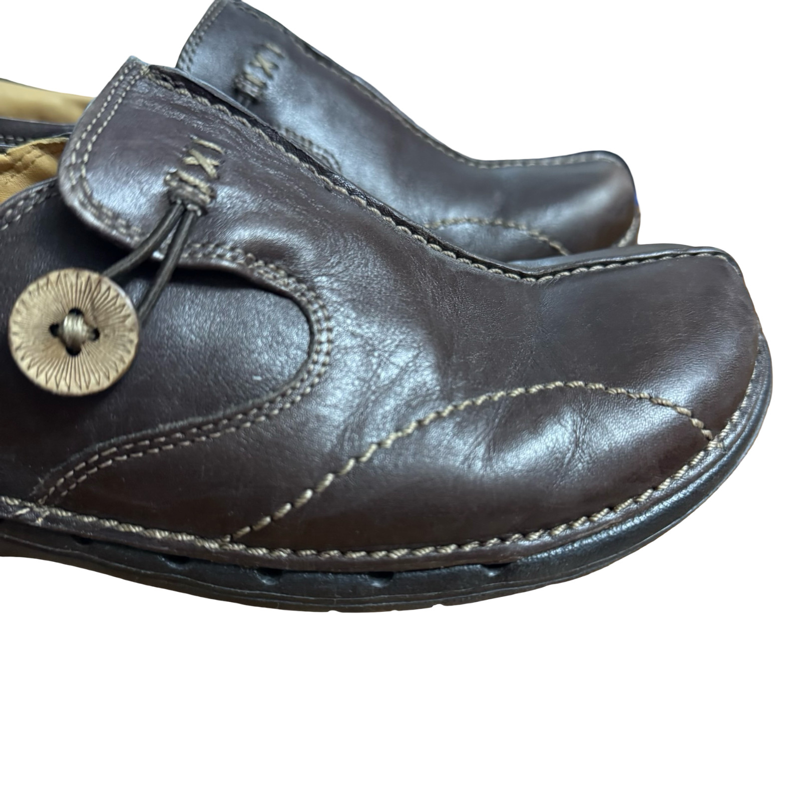 Clarks Un Loop Unstructured Dark Brown Leather Loafers Slip On Comfort Shoes 8 W
