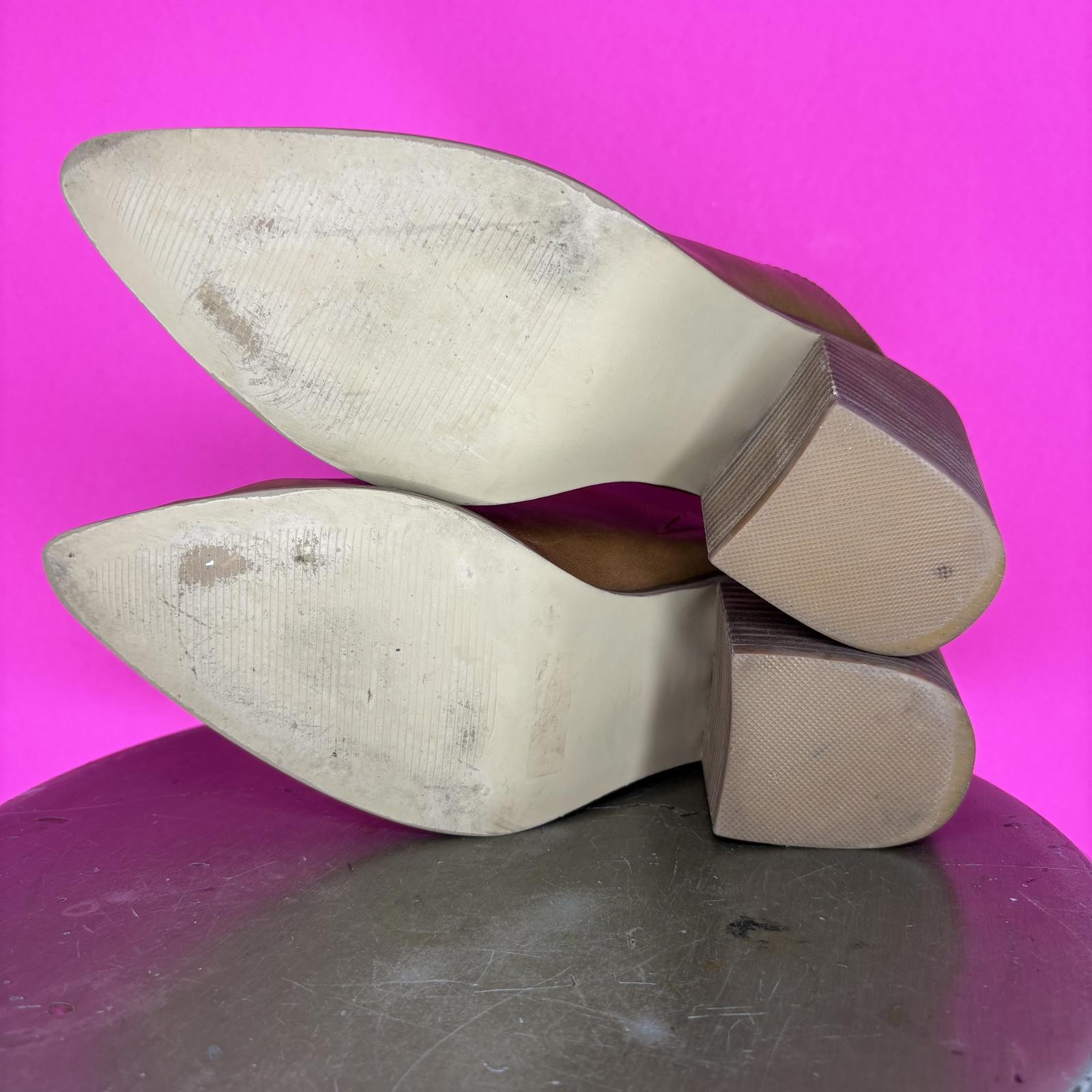 Steve Madden Savina Brown Leather Pointed Toe Stacked Heel Mule US 9.5 UK 7.5