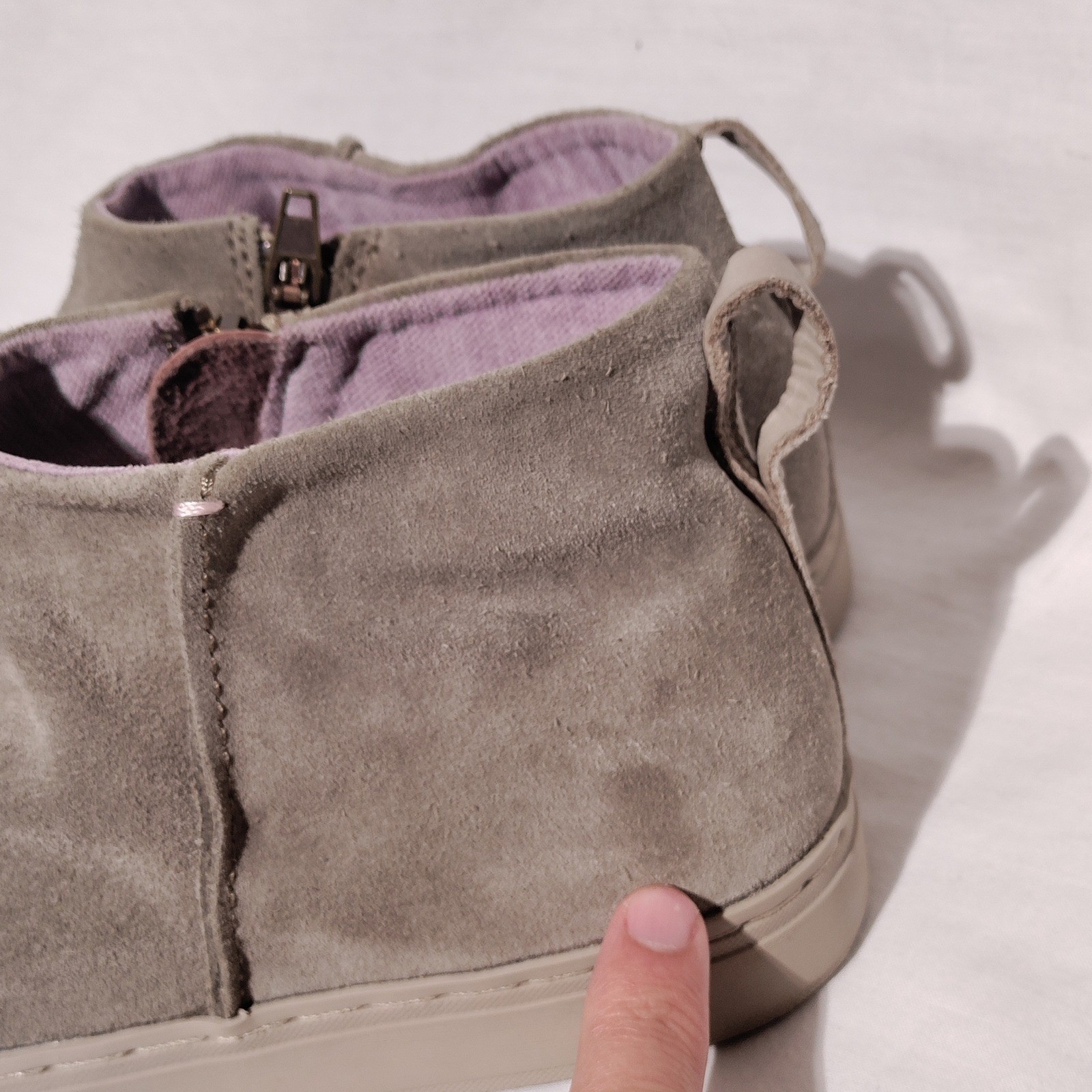 Satorisan Hanami Grey Suede Side Zip Womens Sneakers Sz 41 (US 9.5)