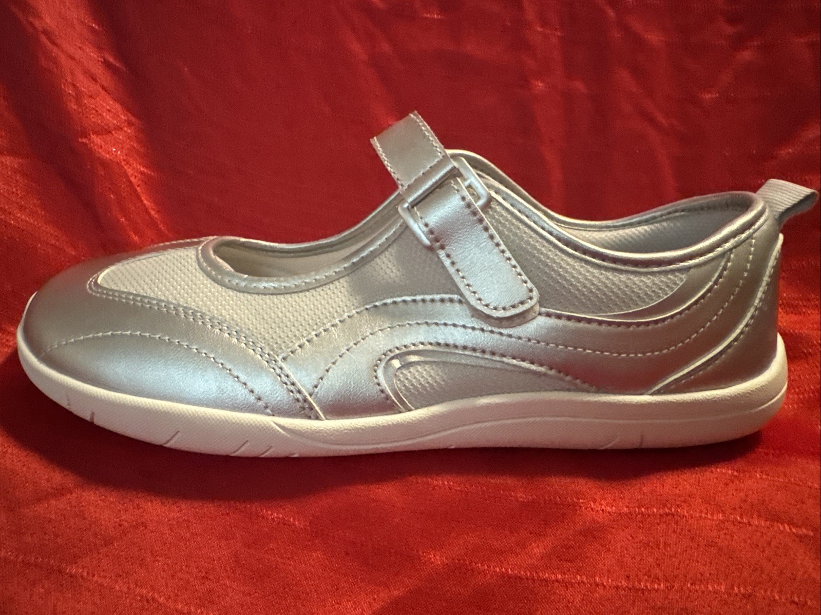 Hobibear Lignum Mary Jane Shoes In Silver EU42/US 10 Preowned Excellent