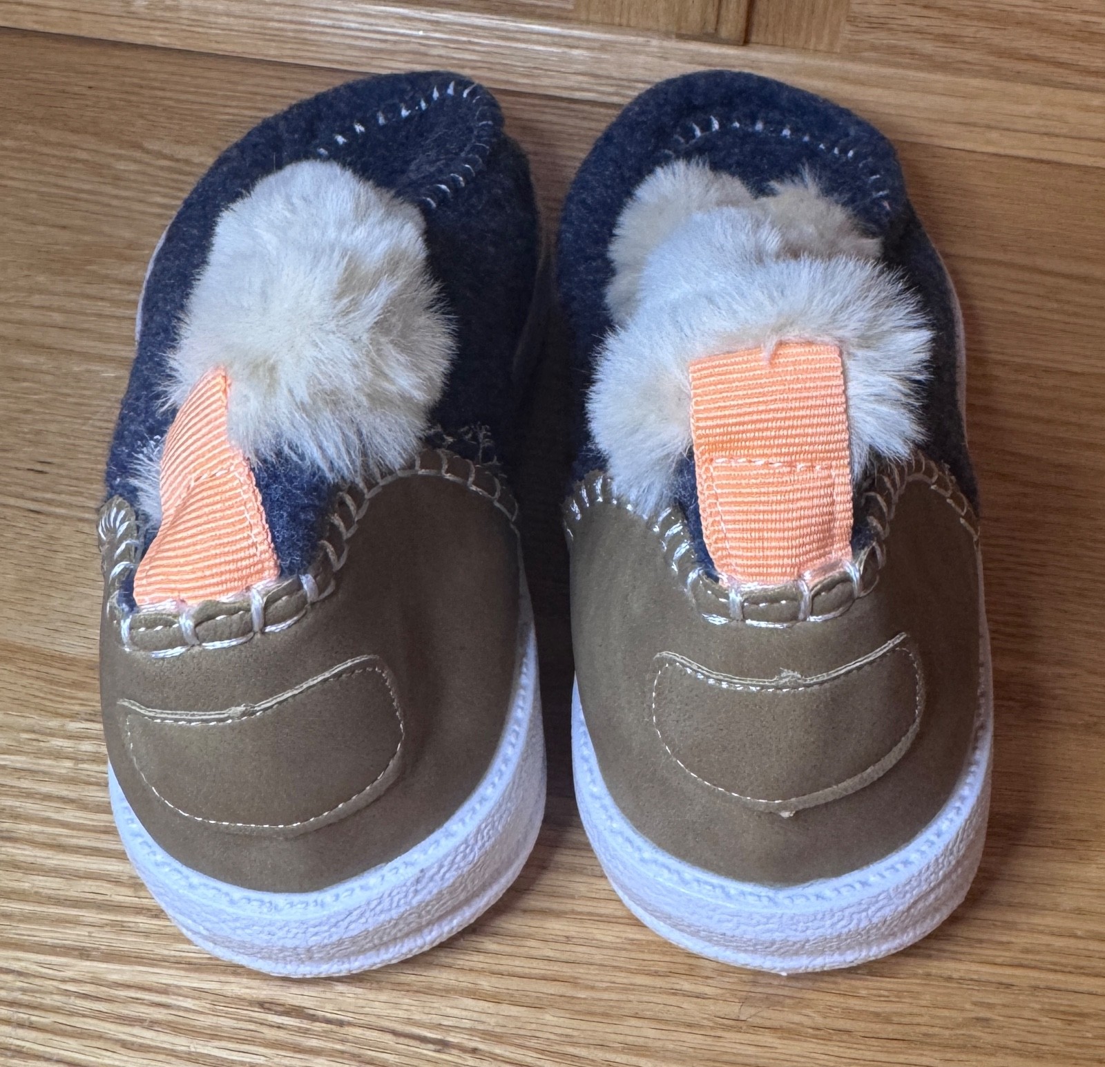 New Women’s Sz 8 1/2 Uk 6.5 Eur 39 Blue Fabric Faux Fur Lined Shoes
