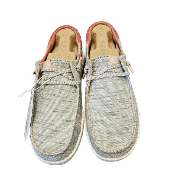 Hey Dude Wendy Funk Jersey Light Grey Womens Slip On Shoes New with Box Size 9