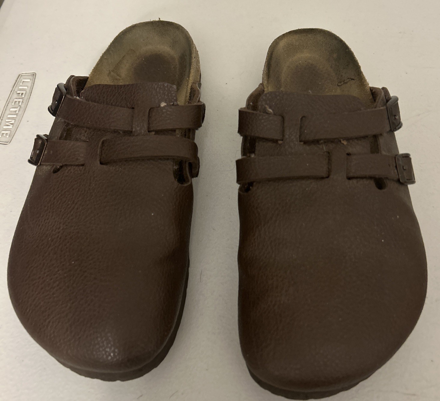 Birkenstock Birki’s Brown Leather Slip On Clog Mules 250 39, US Size L8 M6