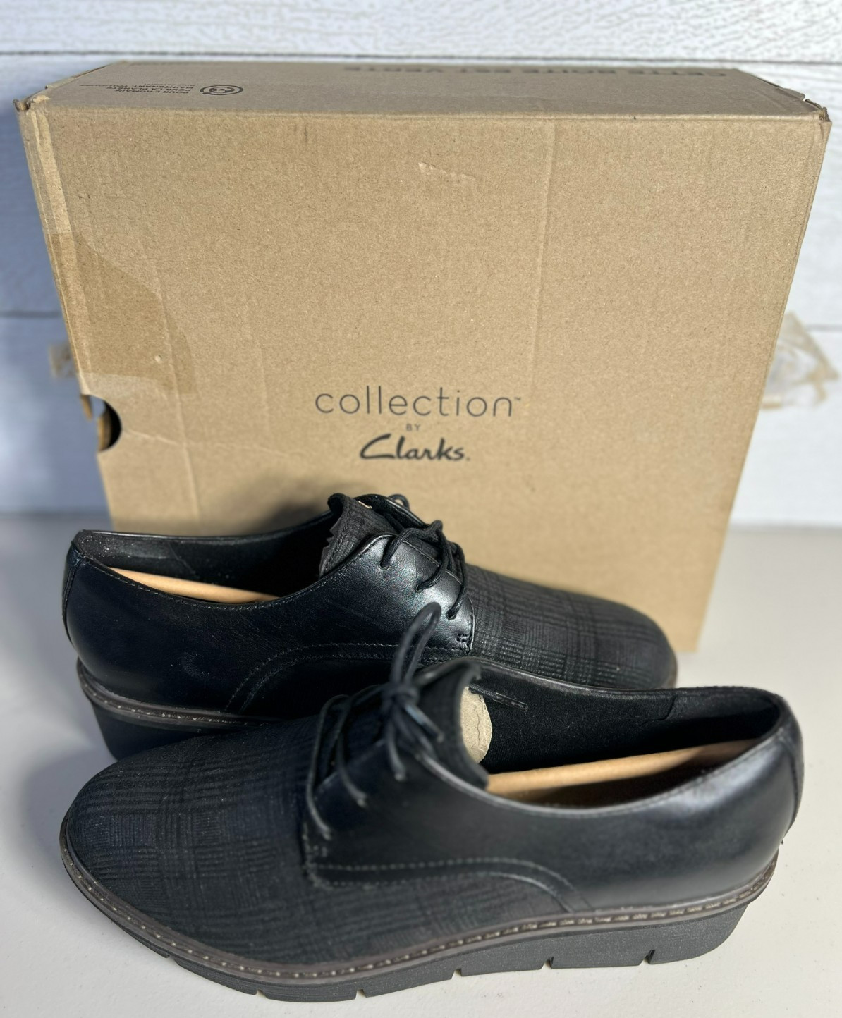 Clarks NEW Women’s Airabell Tye Oxford Black Interest Size 10 Medium Noir