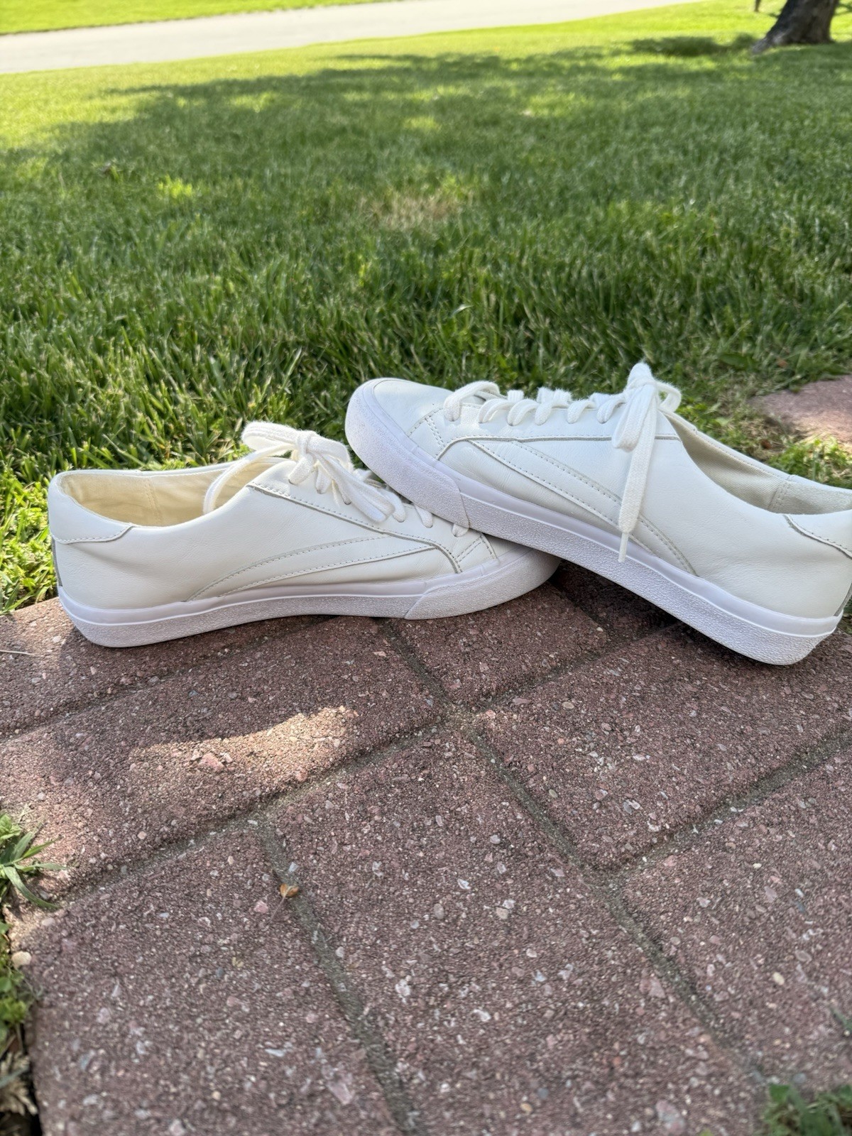 Madewell White Sidewalk Low Top 100% Leather Classic Streetwear Sneakers Size 8