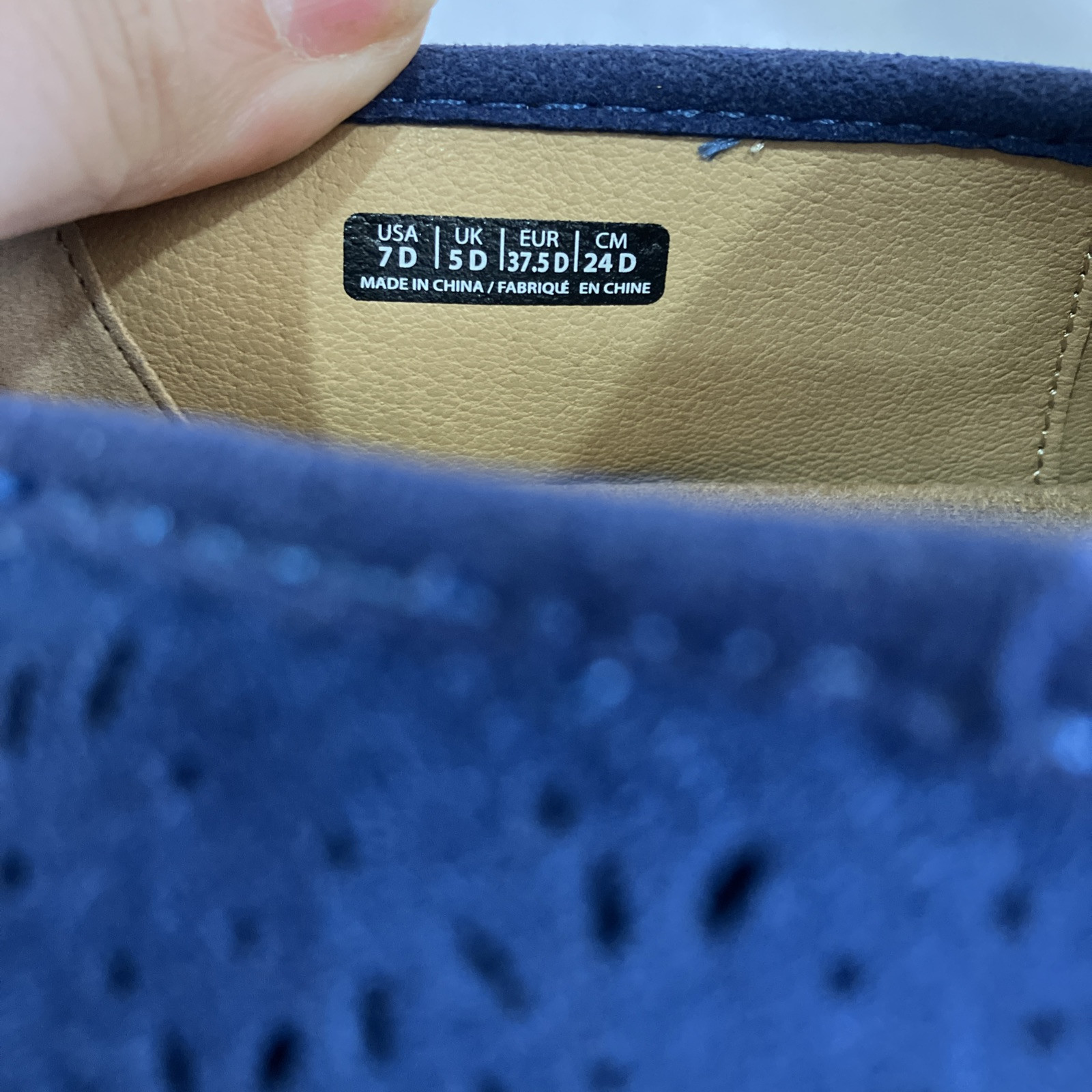 Spenco Women’s Orthotic Bailey Ballet Slip-on Flat Peacock Blue Suede Leather 7D