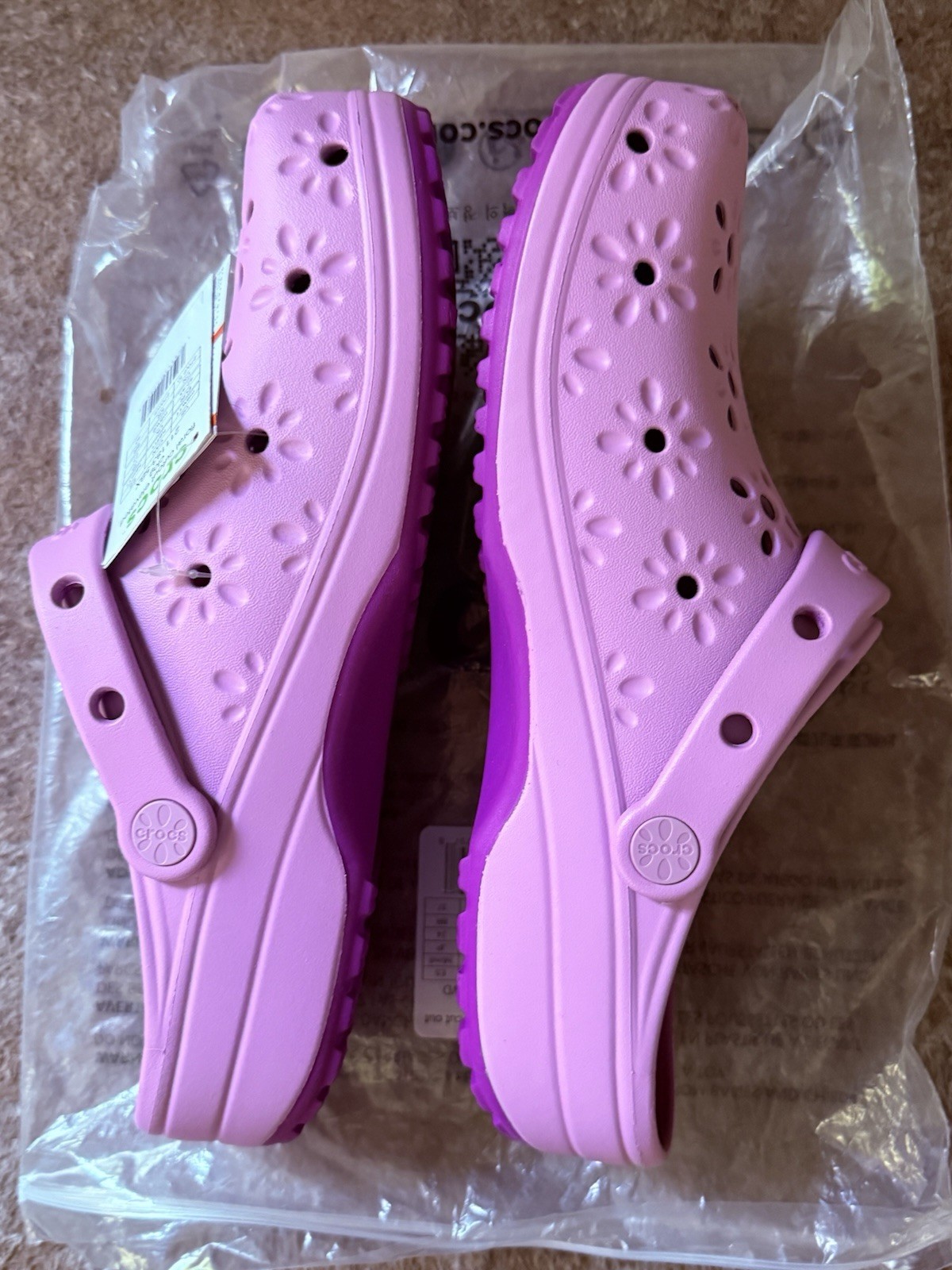 Crocs Floral Cut Out Elevated Clog