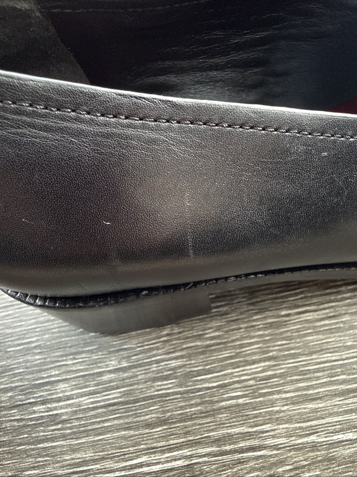 NWD $350 Vince Larose Loafers Black Leather Slip On Low Block Heel Sz 8.5 M/39