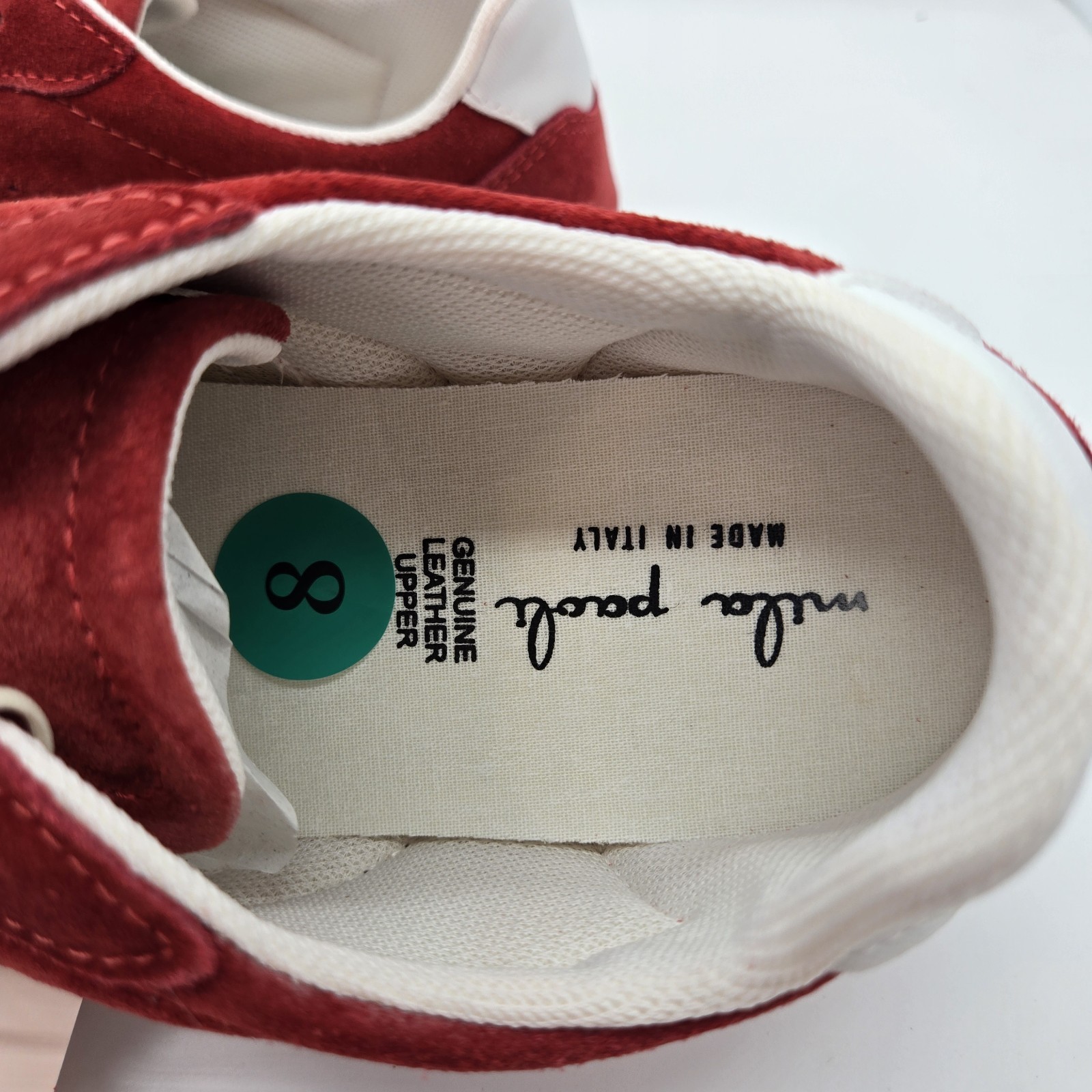 Mila Paoli Womens Leather Red/White Low Top Sneakers Sz 8 Y2K Skater Retro Stree