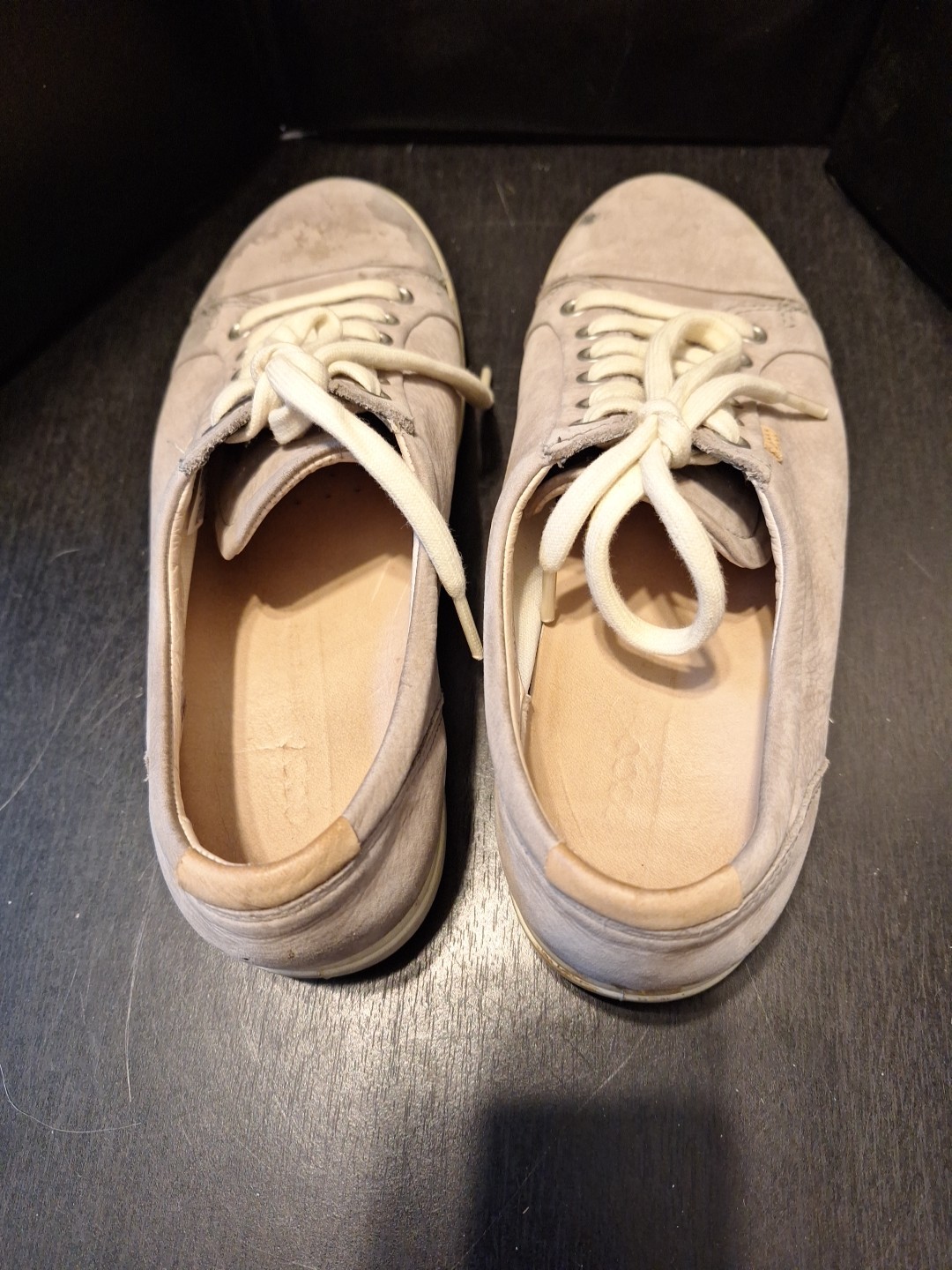 ECCO Soft 7 Grey Leather Walking Sneakers Comfort Casual Shoes Women’s