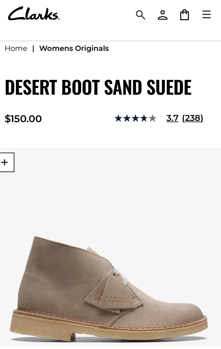 Clarks Originals Desert Boot Sand Suede