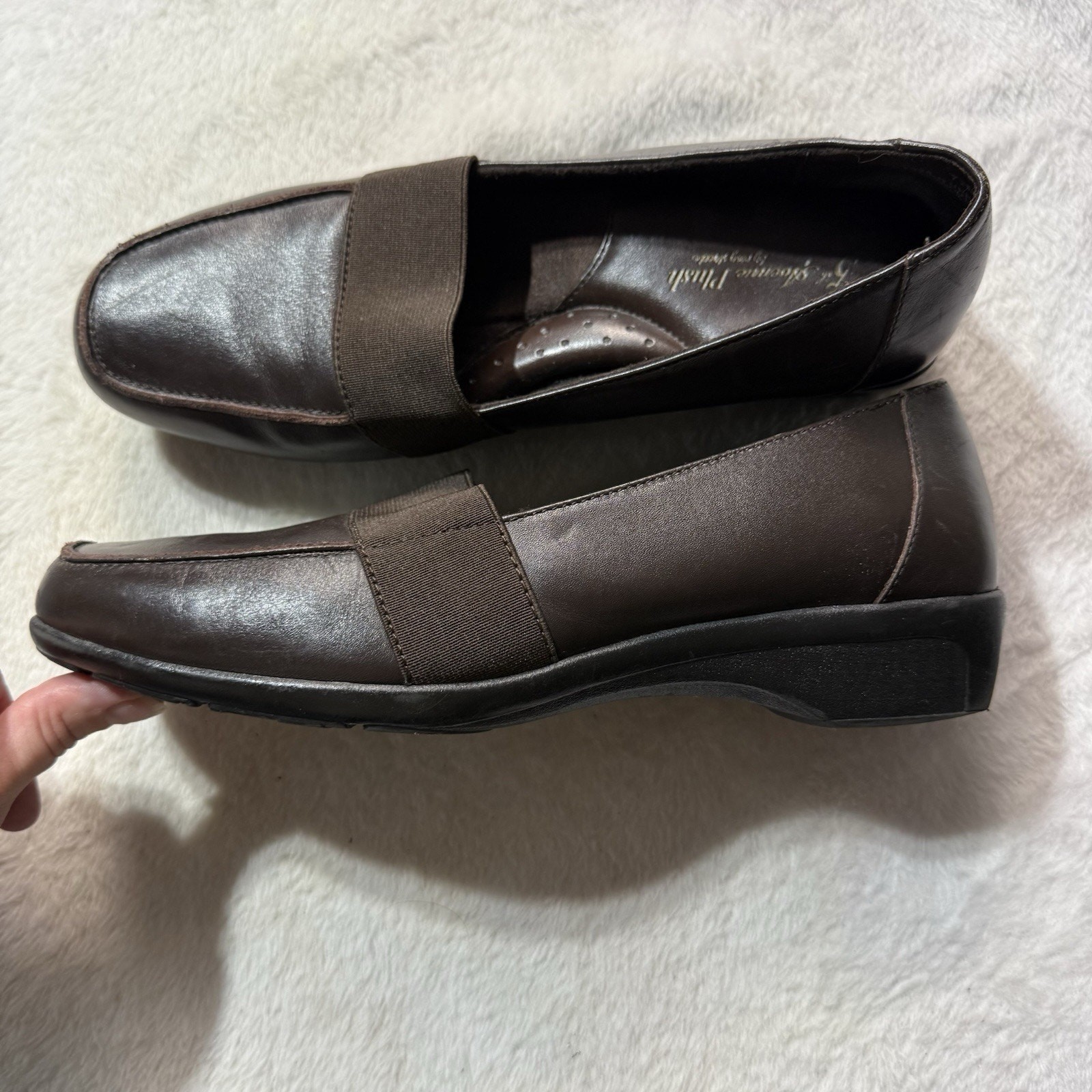 Vtg Loafers Women 7.5 PREPPY Brown Soft Leather Classic Y2K Comfort Slip On Shoe