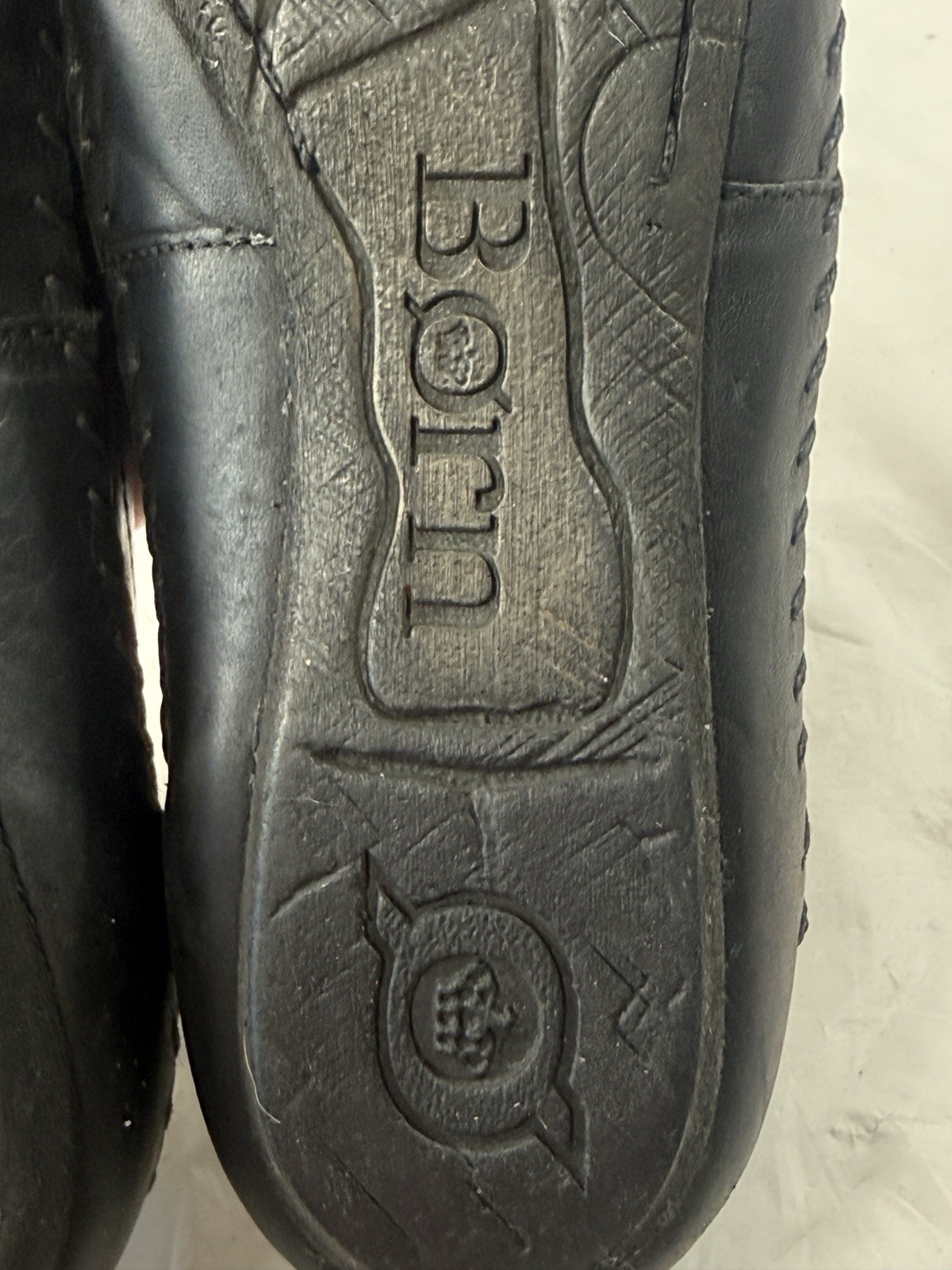 Born size 7.5 Black Leather ballet flats made in Mexico Artesian