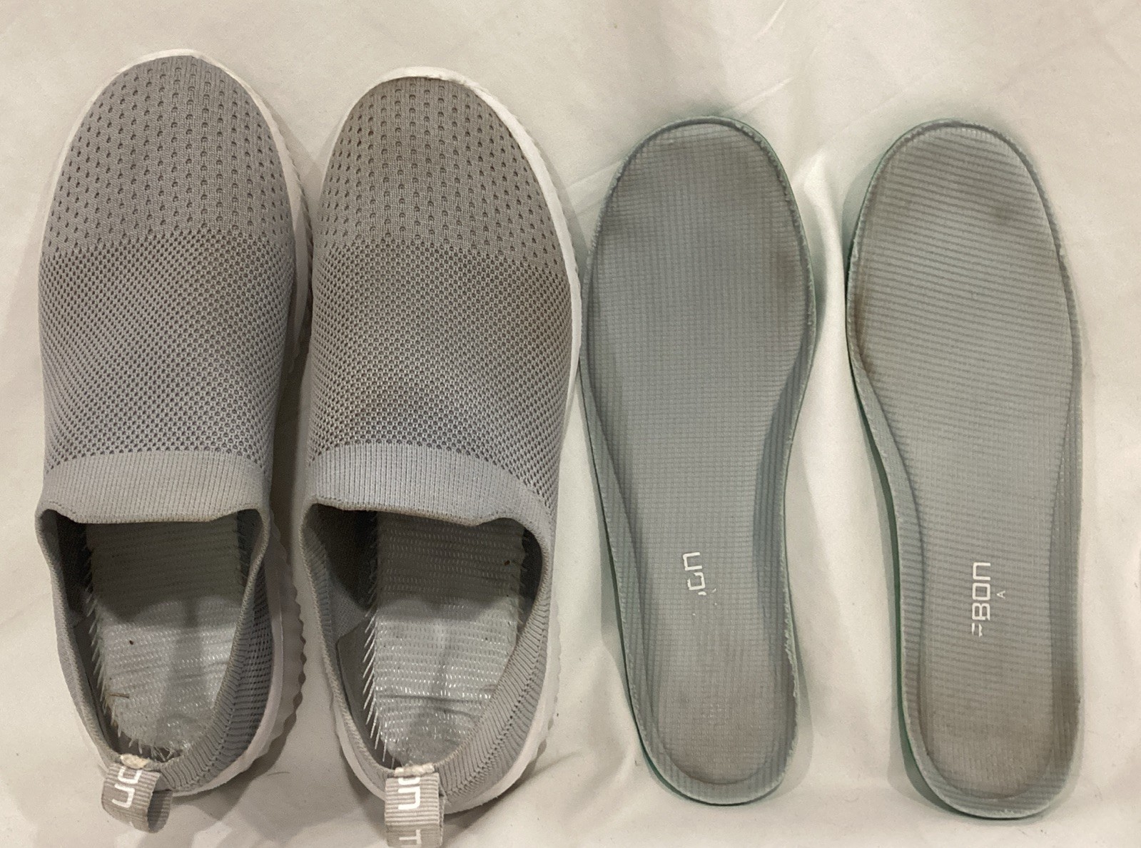 Tiosebon Womens Gray Sock Shoes Cushioned Footbed Size 8 US ~ 38 EUR