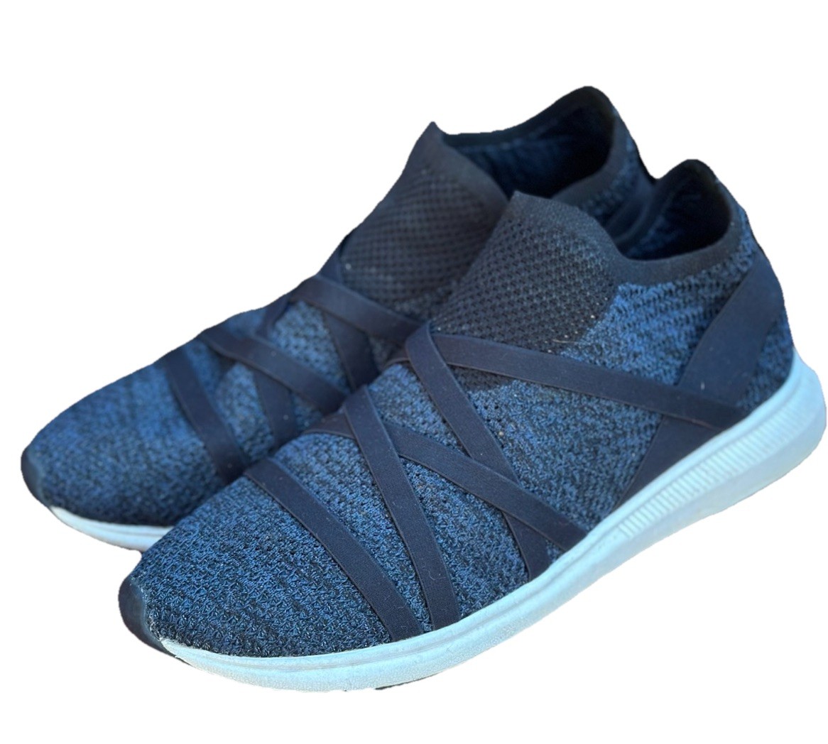EILEEN FISHER Sustainable Mesh Knit Strappy Sneakers Navy & Black Size 9