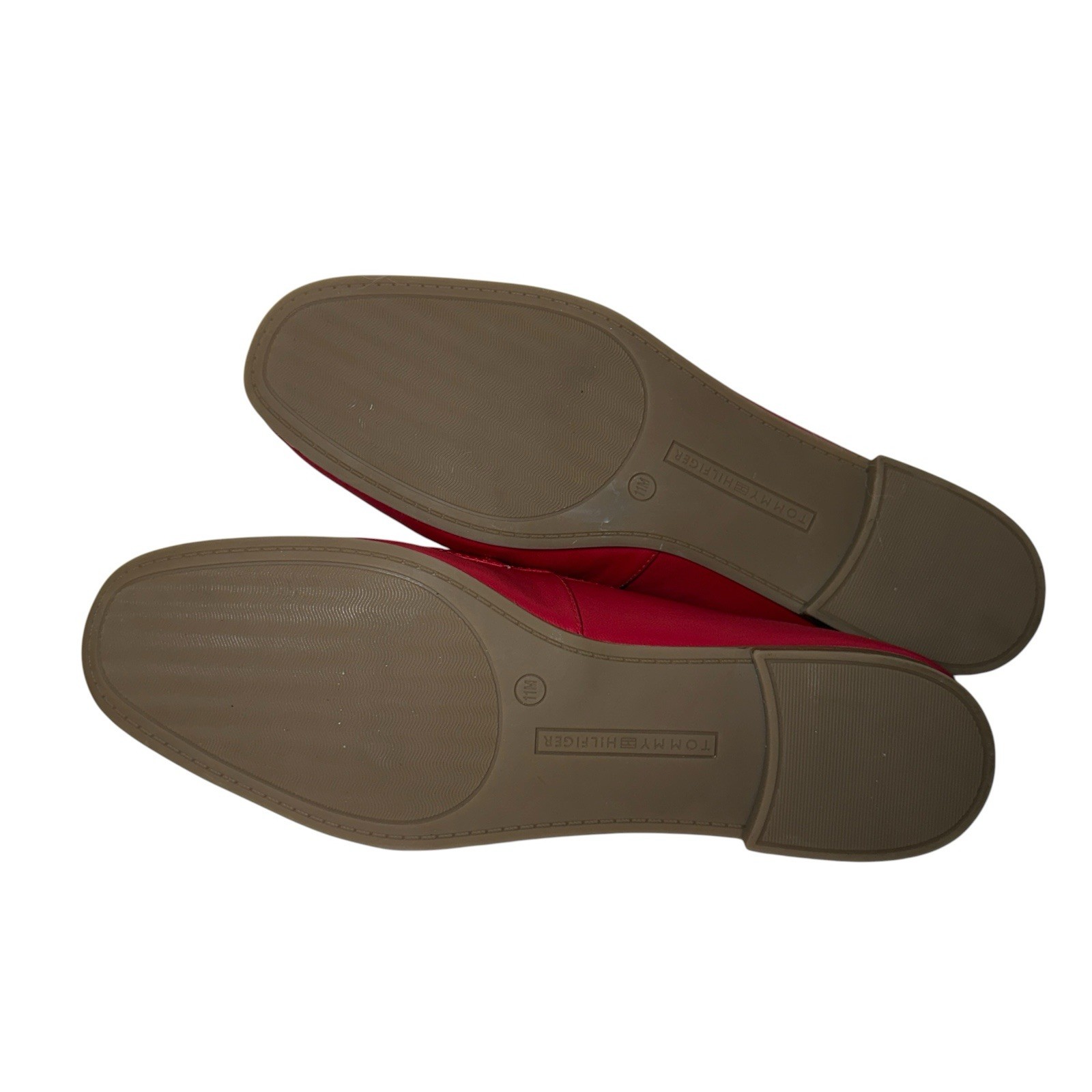 Tommy Hilfiger Moccasins Women’s Loafers Size 11M Red Vegan Leather Flat Shoes