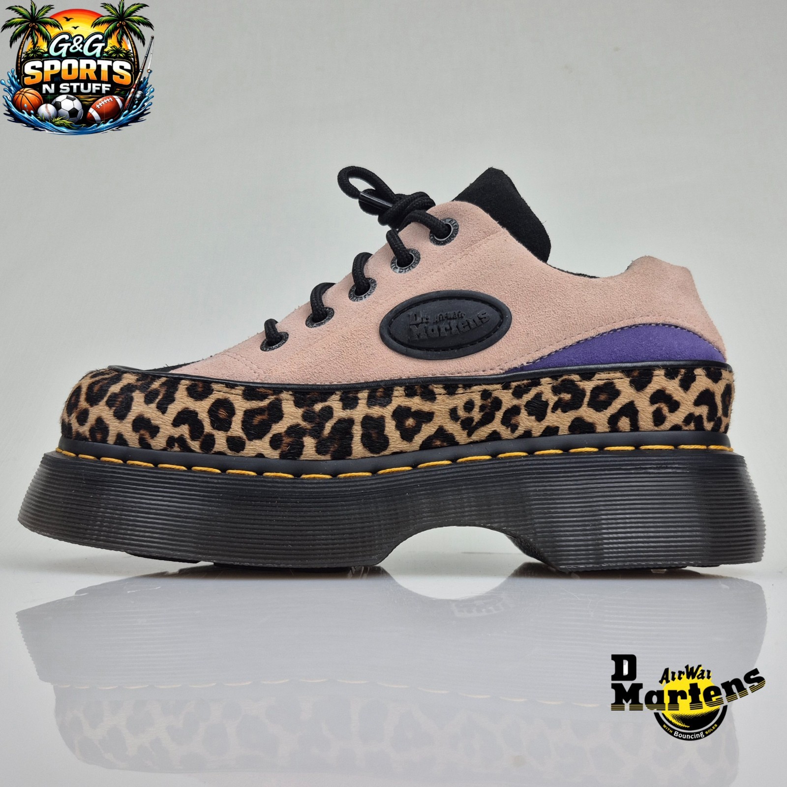Dr. Martens BUZZ 5-Eye Leopard Spot Hair On & Suede Shoes Women’s Size 7 Print
