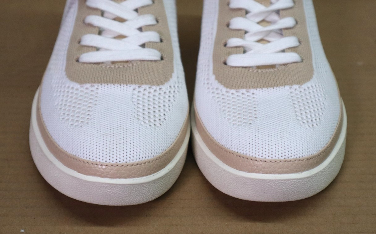 Vionic Galia Knit Lace-Up Sneakers White & Beige Women’s Size 8.5W