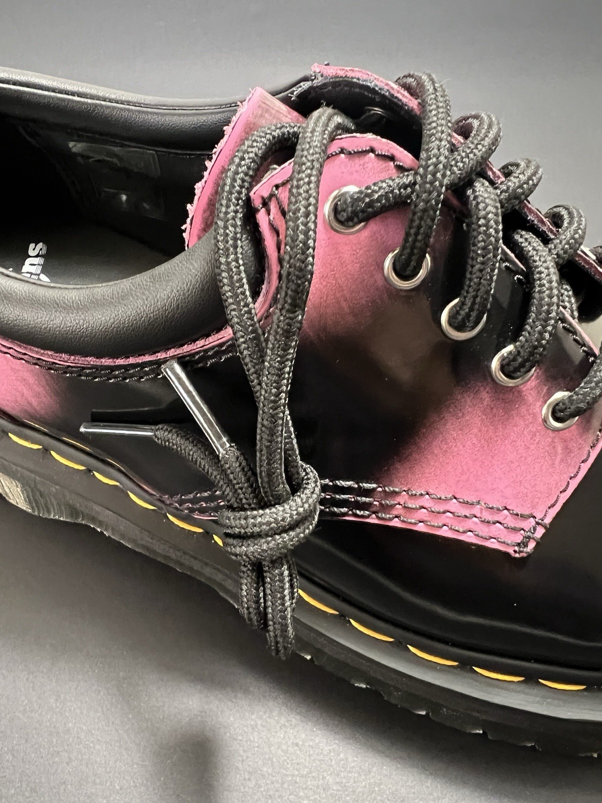 Dr. Martens 8053 Arcadia Leather Quad Platform Shoes Sz 10W/9M Black/Pink *NWD*