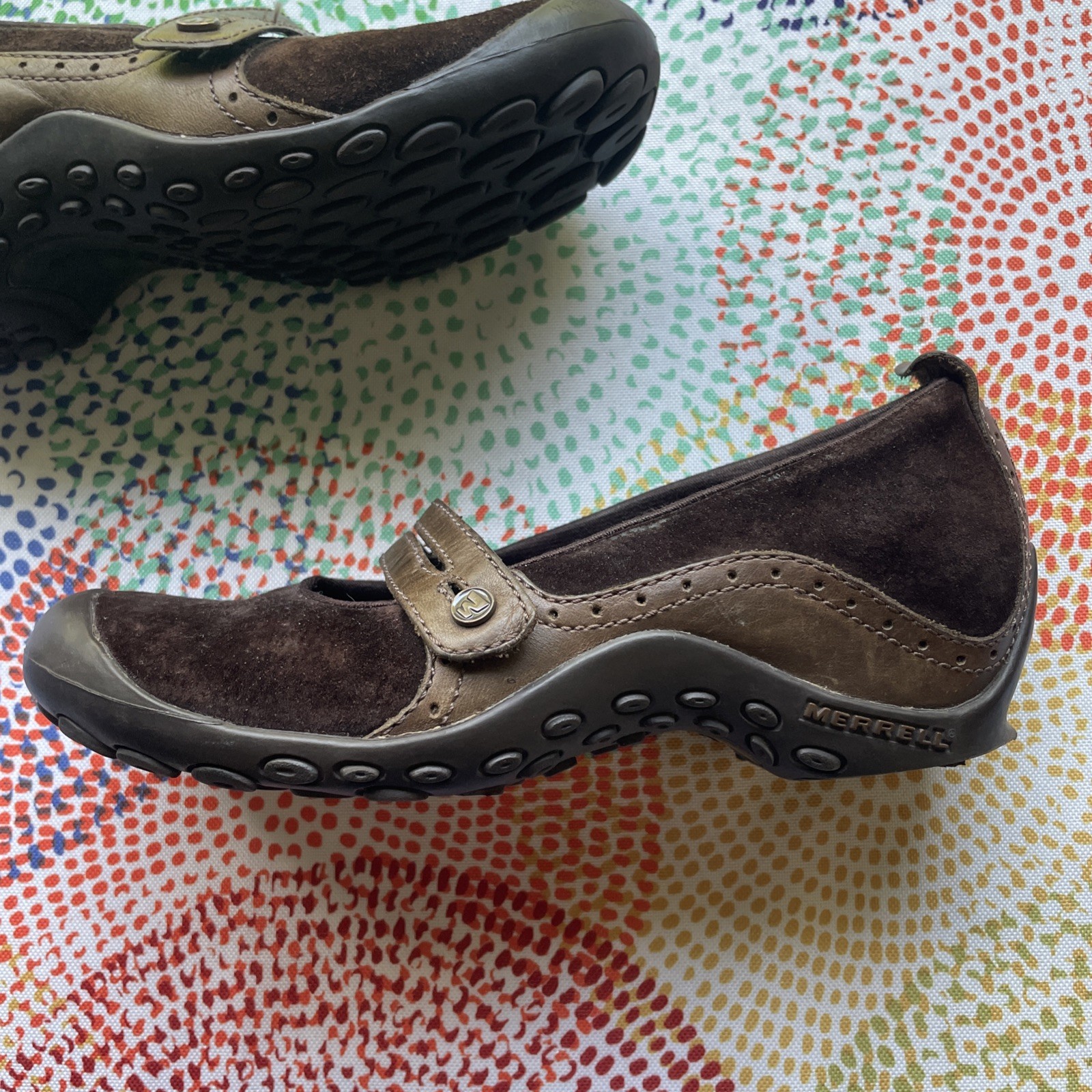 Merrell Plaza Bandeau Slip-on Size 7 Brown Suede & Leather Upper *SEE PICS* Used
