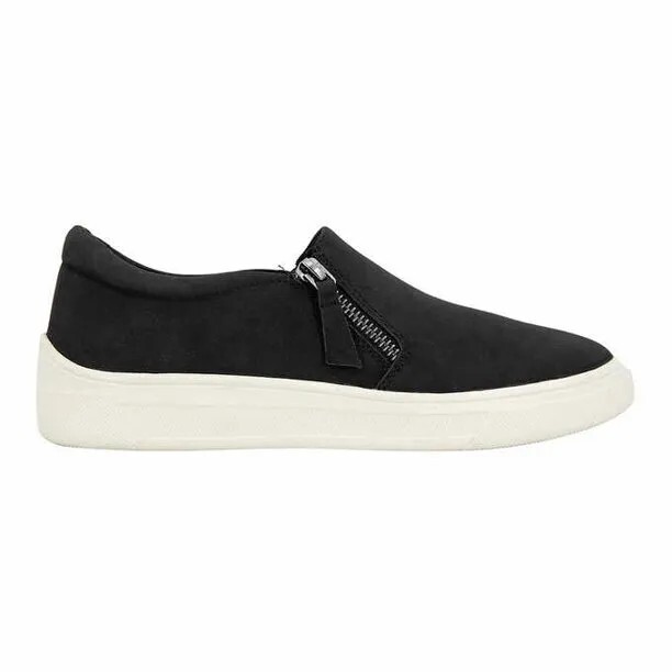 Kensie Women’s Sneakers Soren Casual Slip-on Zipper Low Top Fashion Shoe 6.5 New